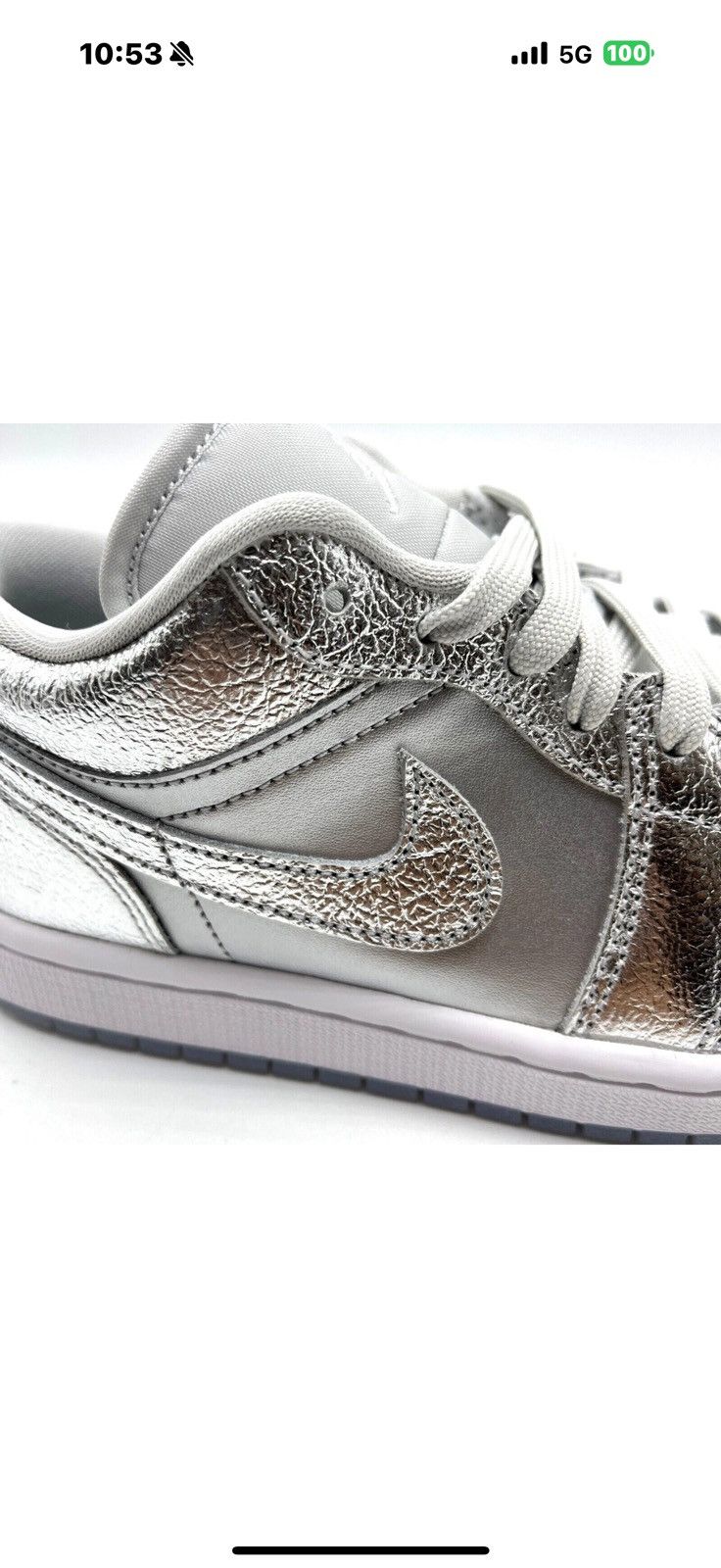 Nike Nike Air Jordan 1 Low SE Metallic Silver FN5030-001 Size US 12 / EU 45 - 10 Thumbnail