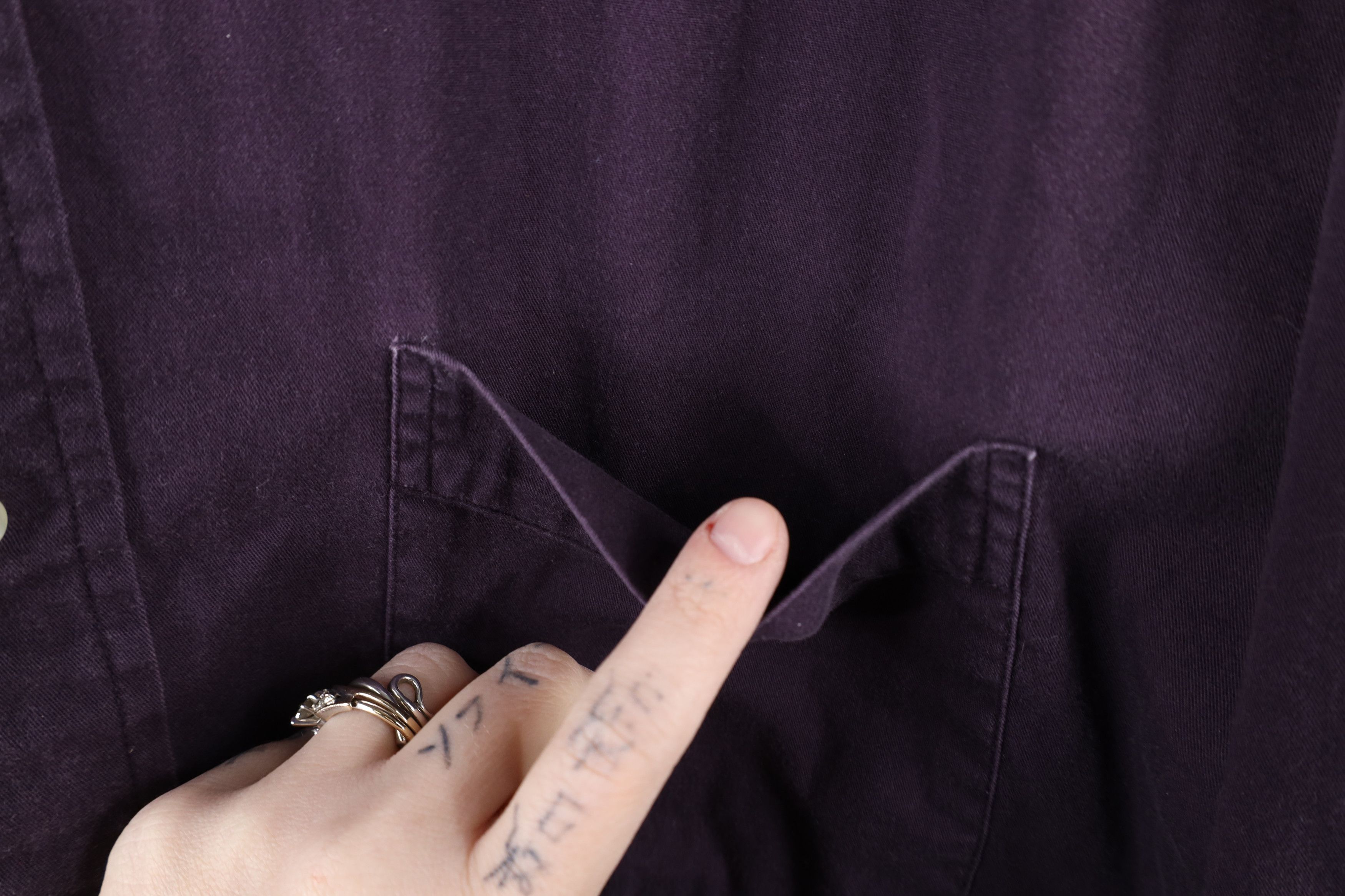 Ralph Lauren × Vintage Vintage 90s Ralph Lauren Collared Button Down Shirt Purple Size US L / EU 52-54 / 3 - 6 Thumbnail
