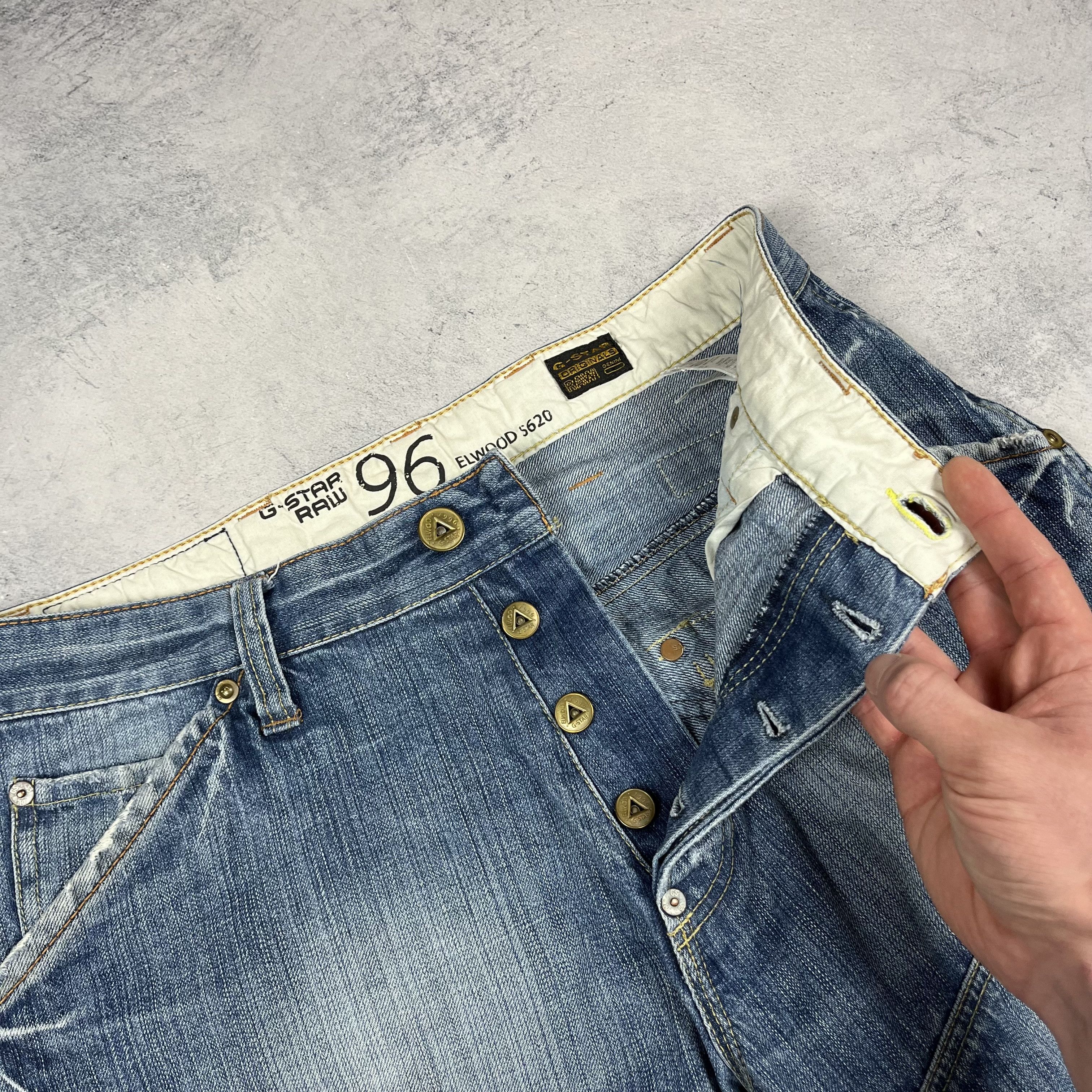 G-Star Vintage G-Star Raw Elwood 5620 Back Buckle Jeans Pants Size US 34 / EU 50 - 10 Thumbnail