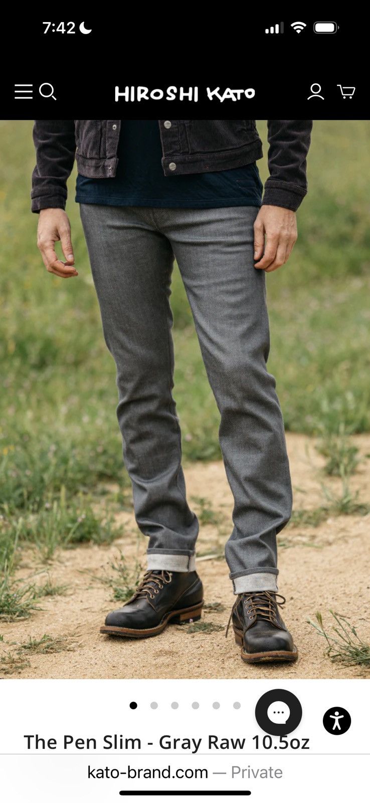 Hiroshi Kato The Pen Slim - Gray Raw 10.5oz Selvedge Size US 34 / EU 50 - 7 Thumbnail
