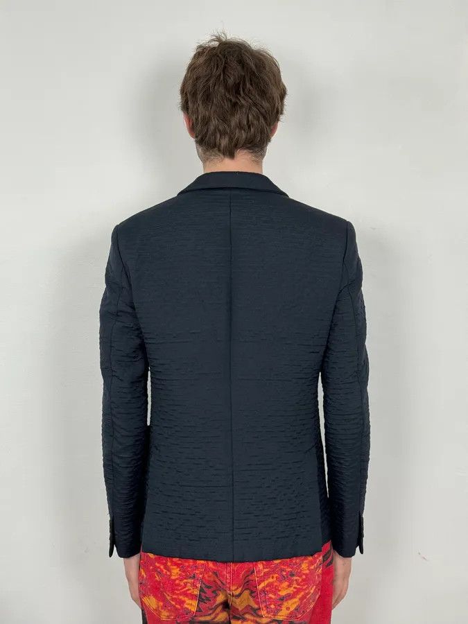 Prada 2000s Prada Navy Plissed Blazer Jacket Size 42R - 3 Thumbnail