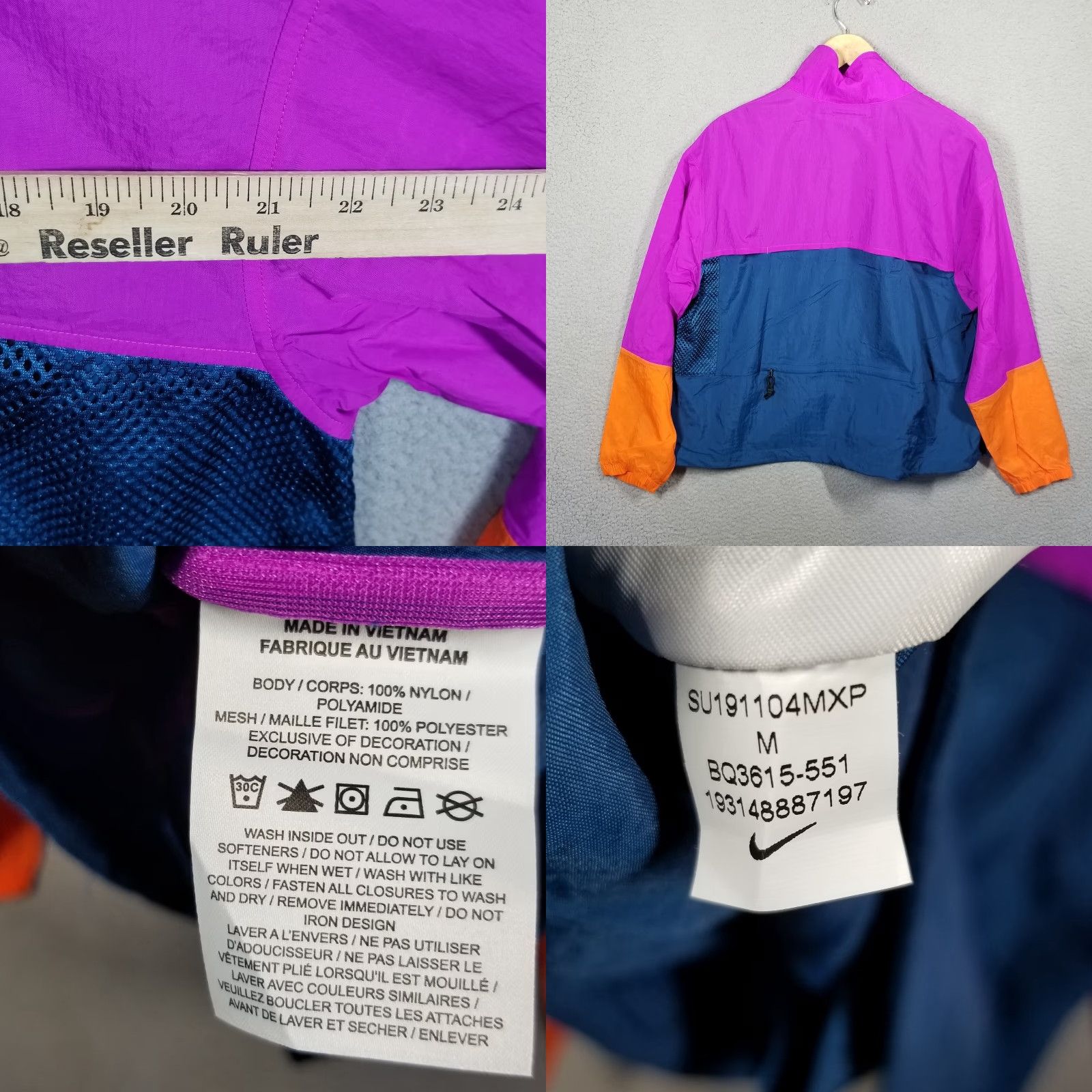 Nike ACG VINTAGE Nike Womens M ACG NRG Packable Anorak Jacket BQ3615-551 Vivid Purple/blue Force Size M / US 6-8 / IT 42-44 - 8 Thumbnail