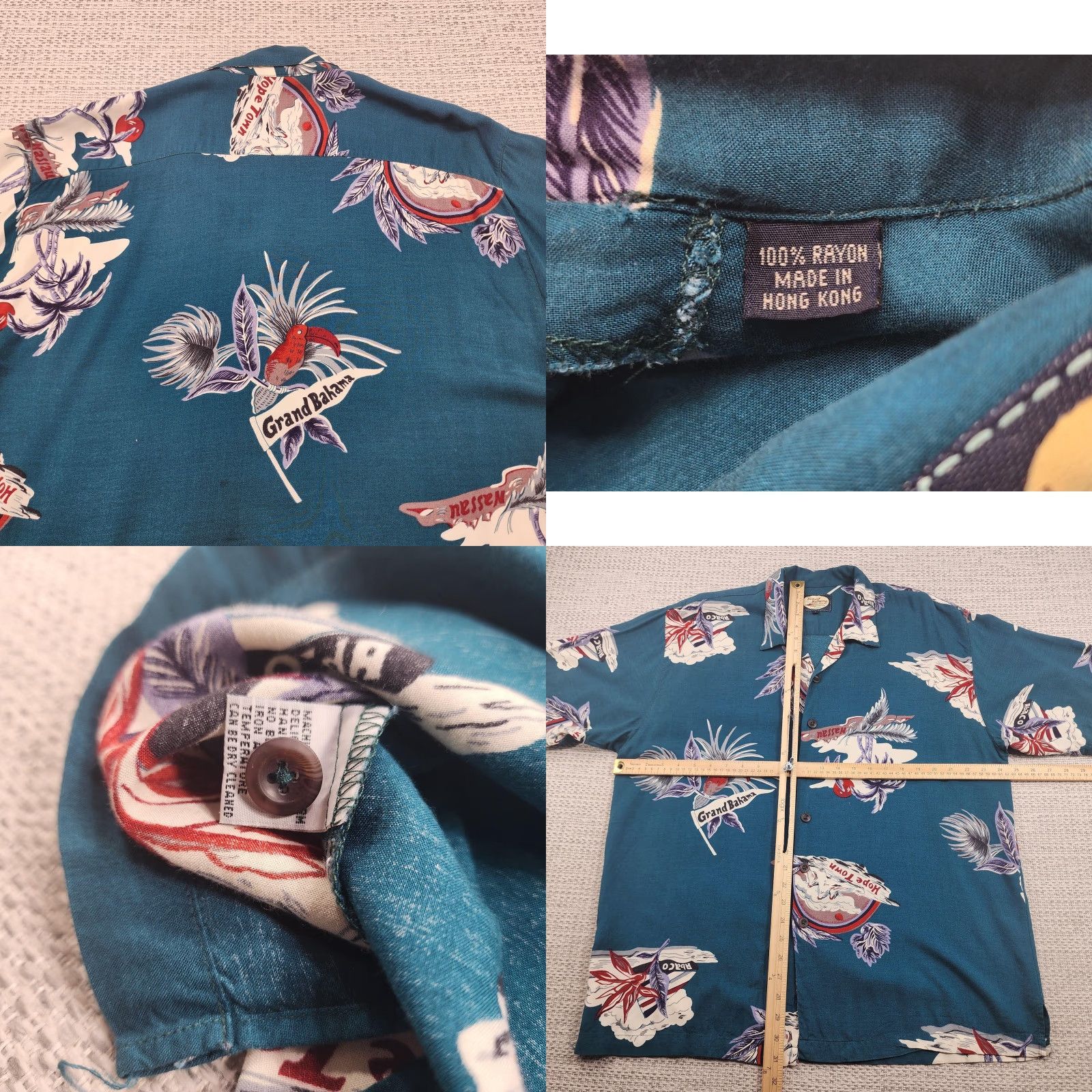 Tommy Bahama VINTAGE Tommy Bahama Shirt Mens Large Teal Hawaiian Aloha Parrot Print Camp Button Up Shirt Mens Large Blue Tropical Floral Short Sleeve Size US L / EU 52-54 / 3 - 8 Thumbnail