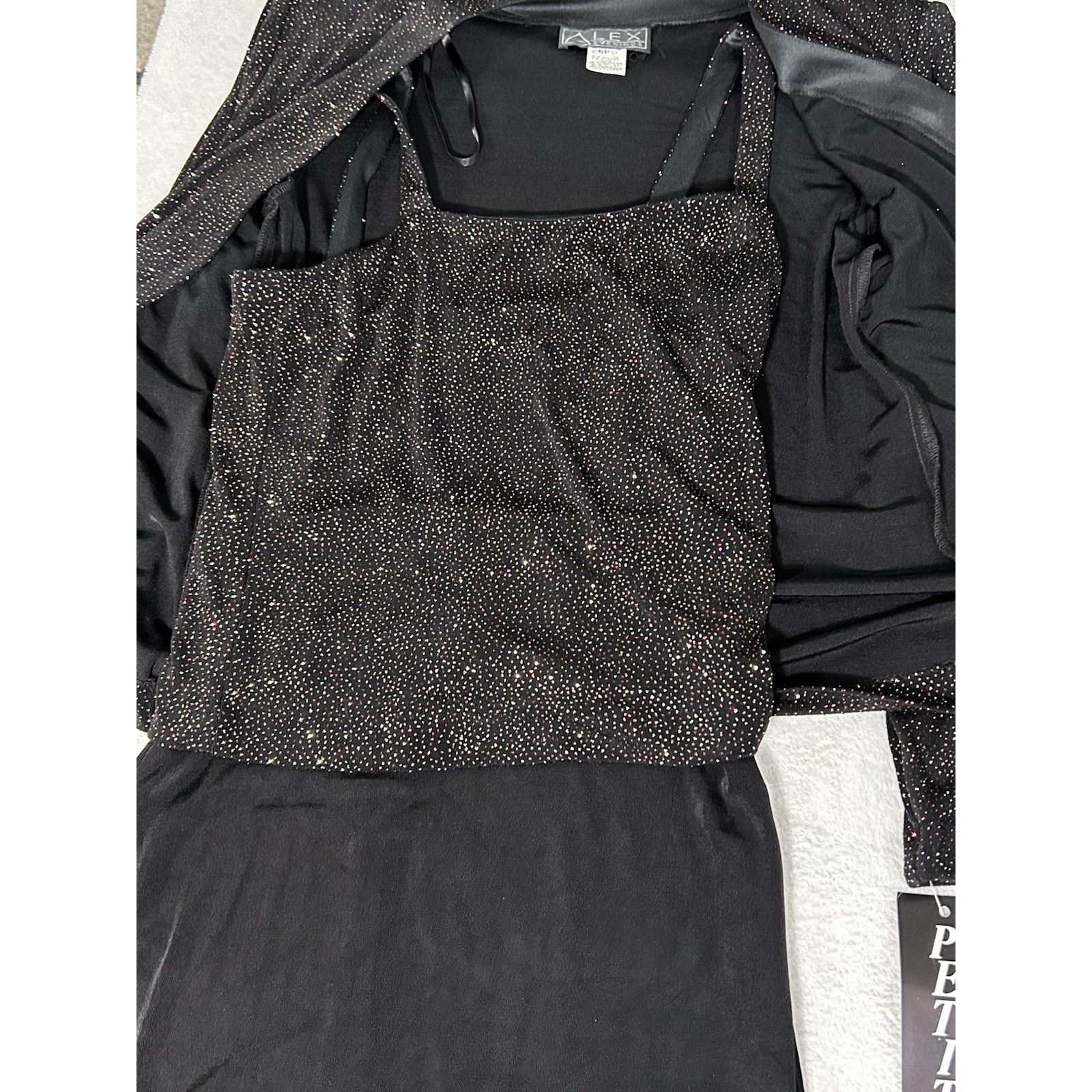 Alex Evenings alex evenings dress two piece set Sz 6p Black Sparkle NWT Size S / US 4 / IT 40 - 7 Thumbnail