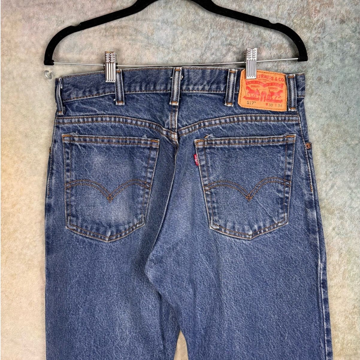 Levi's × Vintage VTG Y2K Levi’s 517 Bootcut Denim Jeans 33x34 Dark Wash Size US 33 - 3 Thumbnail