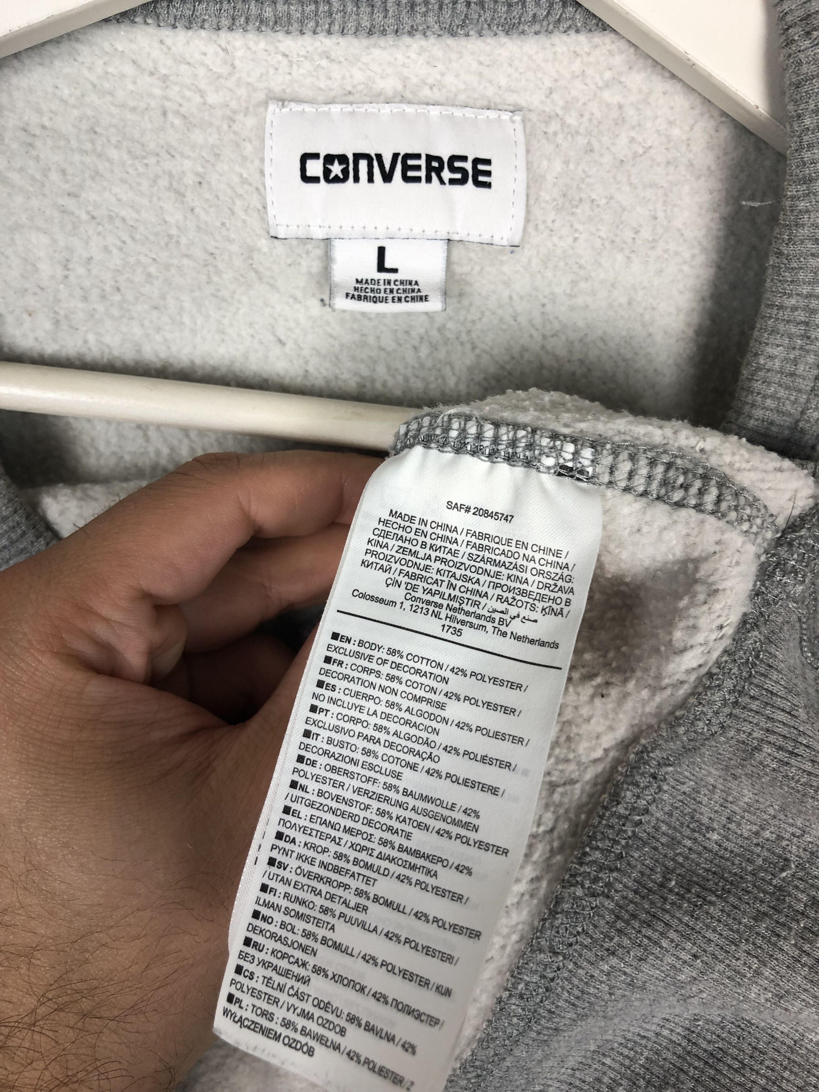 Converse Converse All Star Sweatshirt Crewneck Gray Pullover size L Size US L / EU 52-54 / 3 - 9 Thumbnail