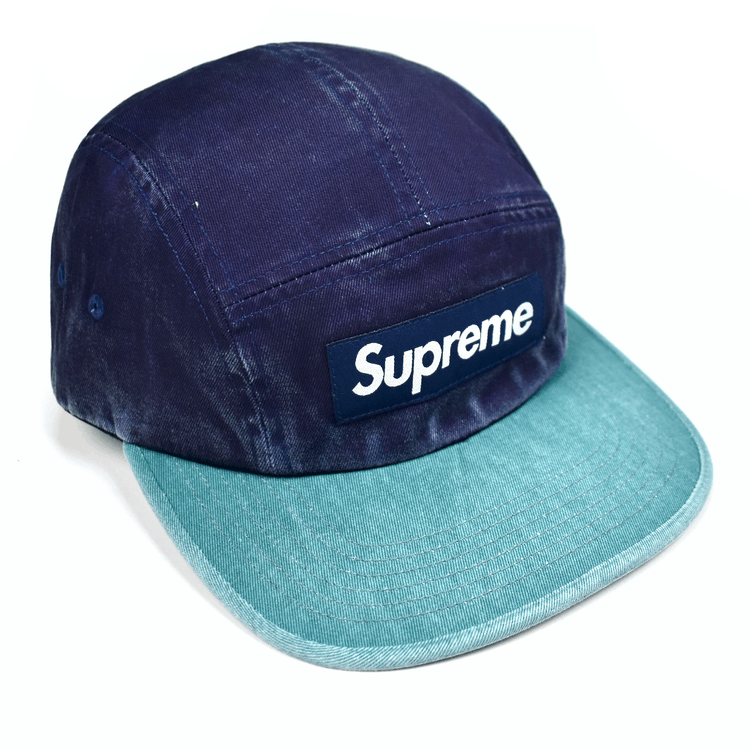 image of Supreme Pigment 2 Tone Box Logo Hat Navy Teal, Men's