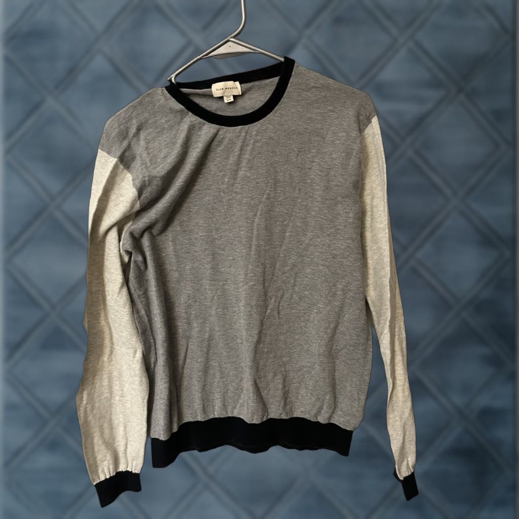 Club Monaco CLUB MONACO Knit Crew Neck LS Sweater Gray Size Medium Mens Pullover Knit Lightweight Classic Wool Crew Neck Casual Business Size US M / EU 48-50 / 2 - 1 Thumbnail