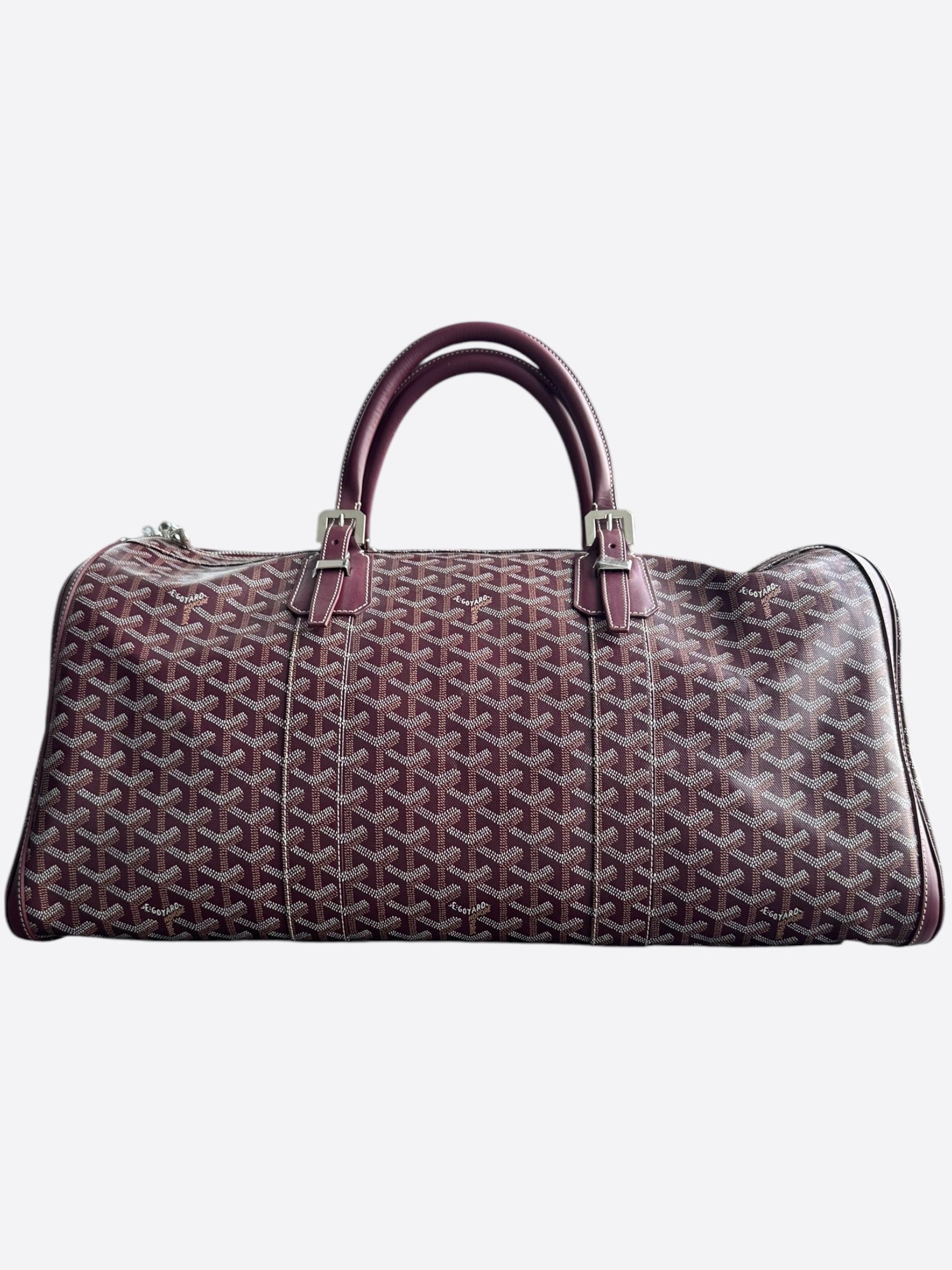 Goyard Burgundy Boston 50 Duffel Bag in Red, Men's