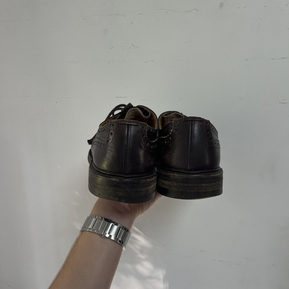 Tricker's Trickers Bourton Brogue Shoes Brown Leather Size US 10.5 / EU 43-44 - 5 Thumbnail
