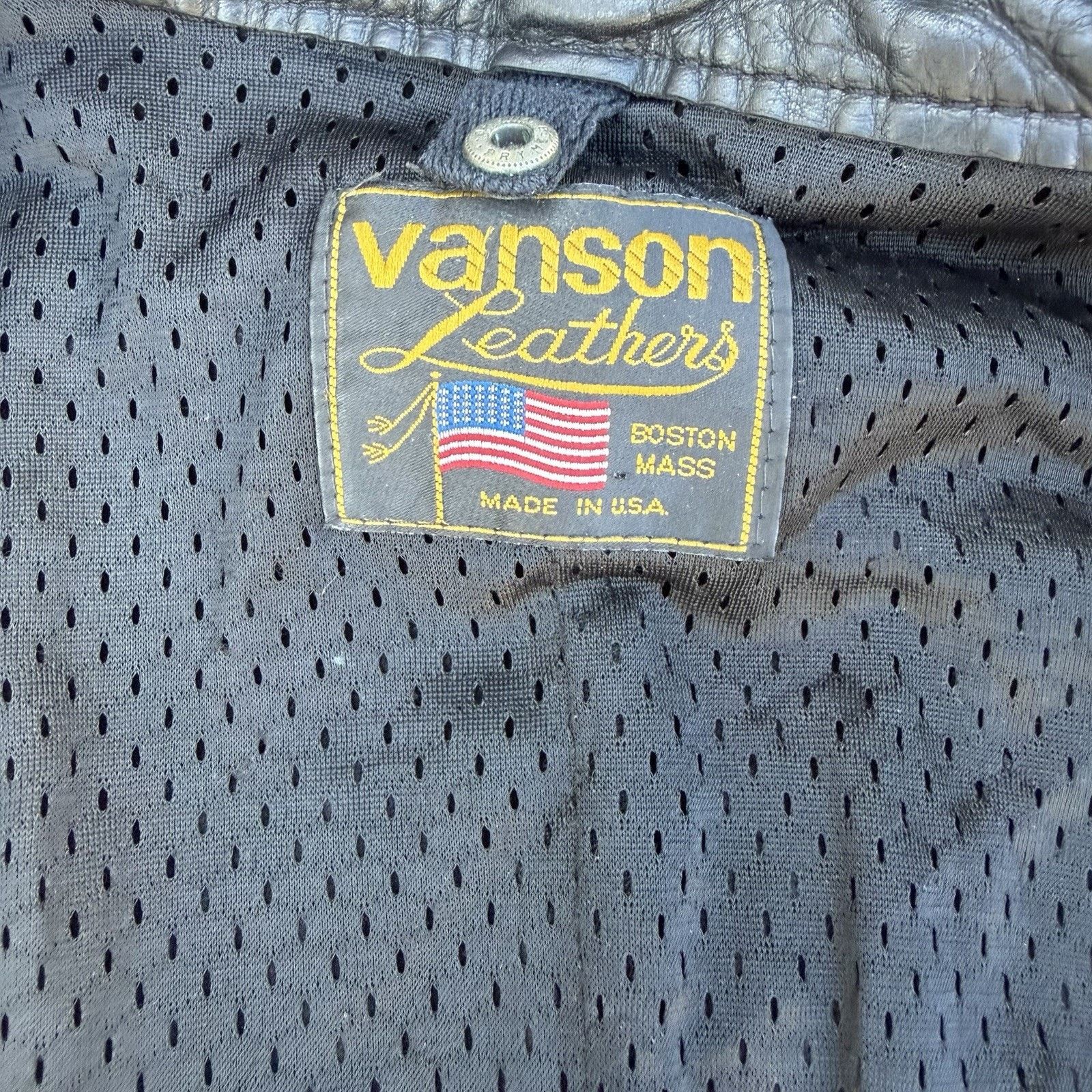 Leather × Vanson Leathers × Vintage Vintage Vanson Leather Black Motorcycle Jacket fits XL Men Size US XL / EU 56 / 4 - 6 Thumbnail