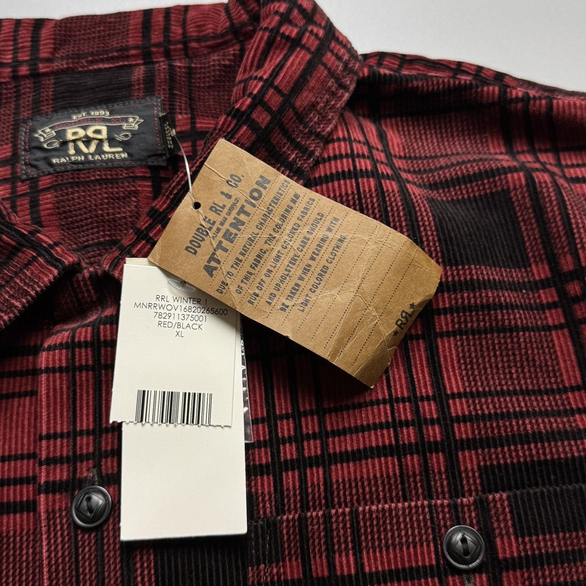 RRL Ralph Lauren RRL - Corduroy Monterey Checked Camp Shirt Size US XL / EU 56 / 4 - 11 Thumbnail