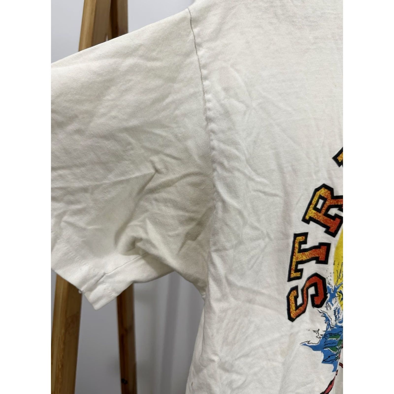 Vintage VTG 90s Strike King Bass Fishing Lure Worn Cotton Distressed WIP T-Shirt L US Mens White Shirt Size US L / EU 52-54 / 3 - 6 Thumbnail