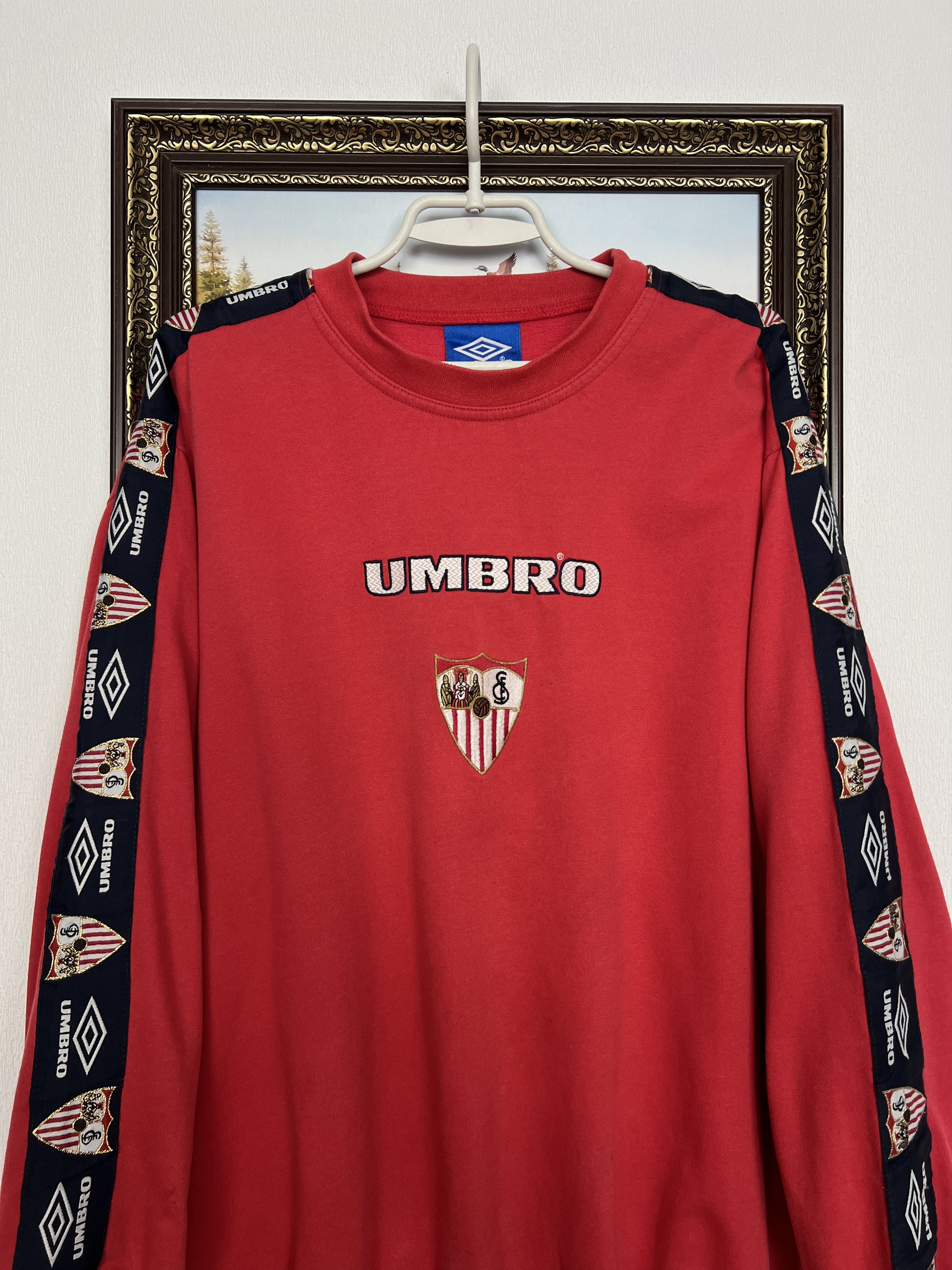 Umbro Vintage Sevilla Football Sweatshirt Red Soccer Crewneck Size US L / EU 52-54 / 3 - 2 Thumbnail