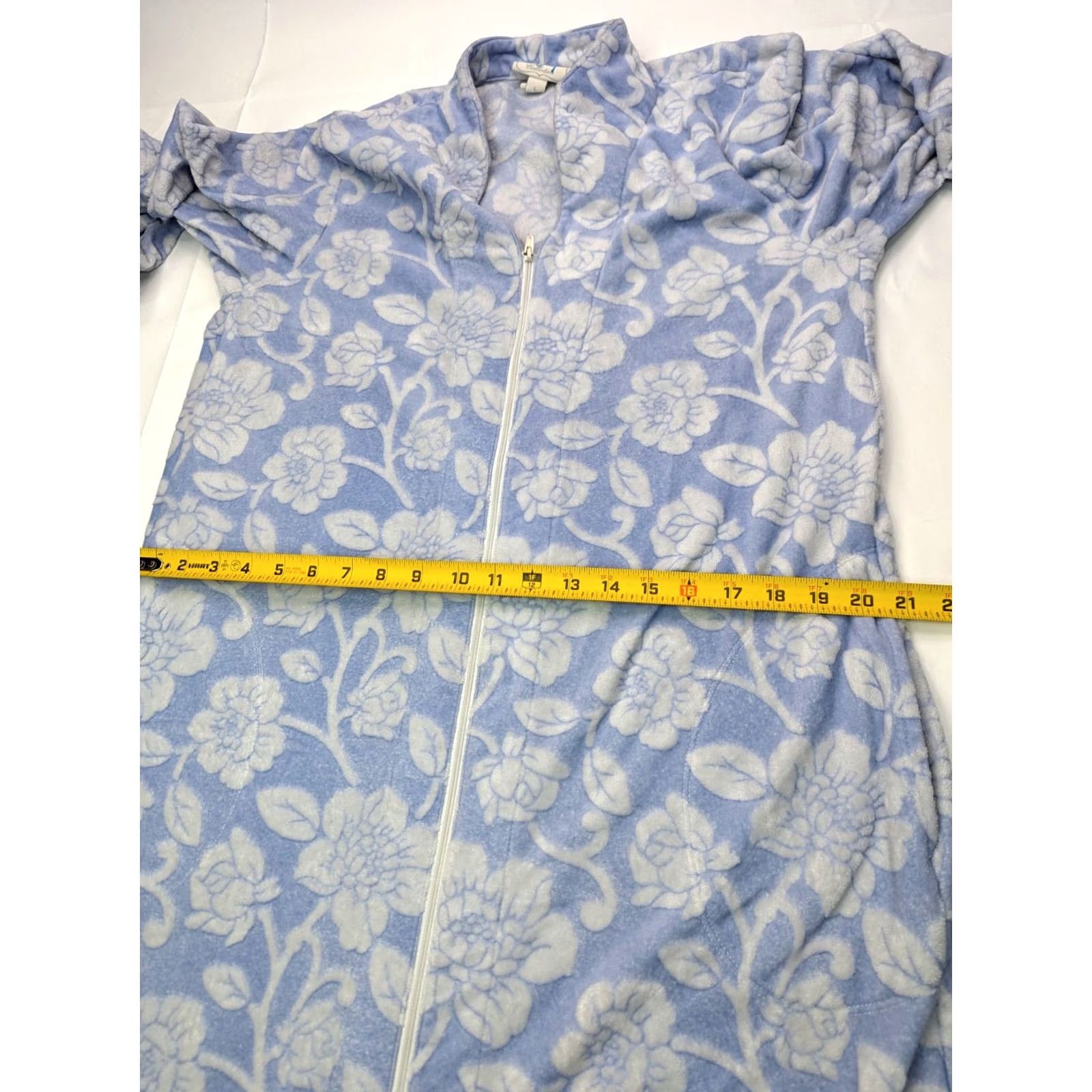 Charter Club Charter Club Robe Women L Blue Floral Full Zip Fleece Kimono Christmas Holiday Pattern Size ONE SIZE - 7 Thumbnail