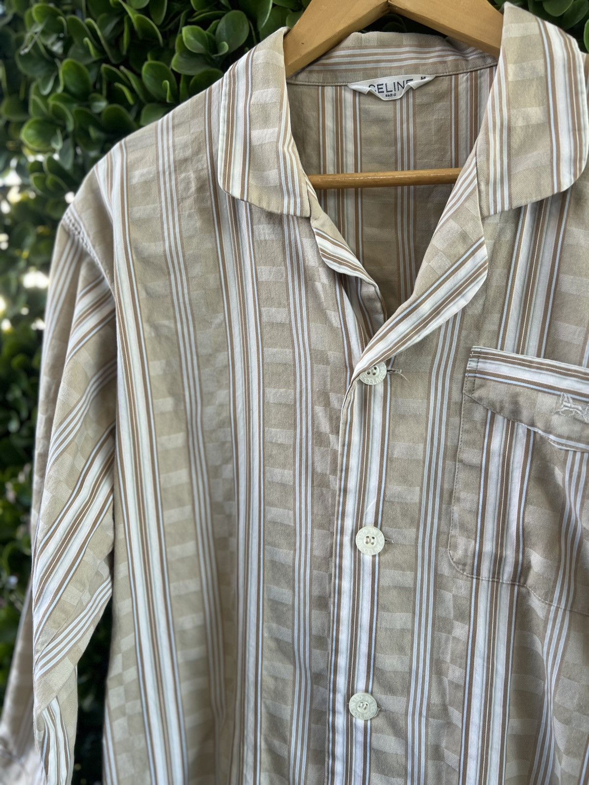 Celine × Vintage Vintage Early 90s Celine Pajamas Shirt Sz Medium Size M / US 6-8 / IT 42-44 - 4 Thumbnail