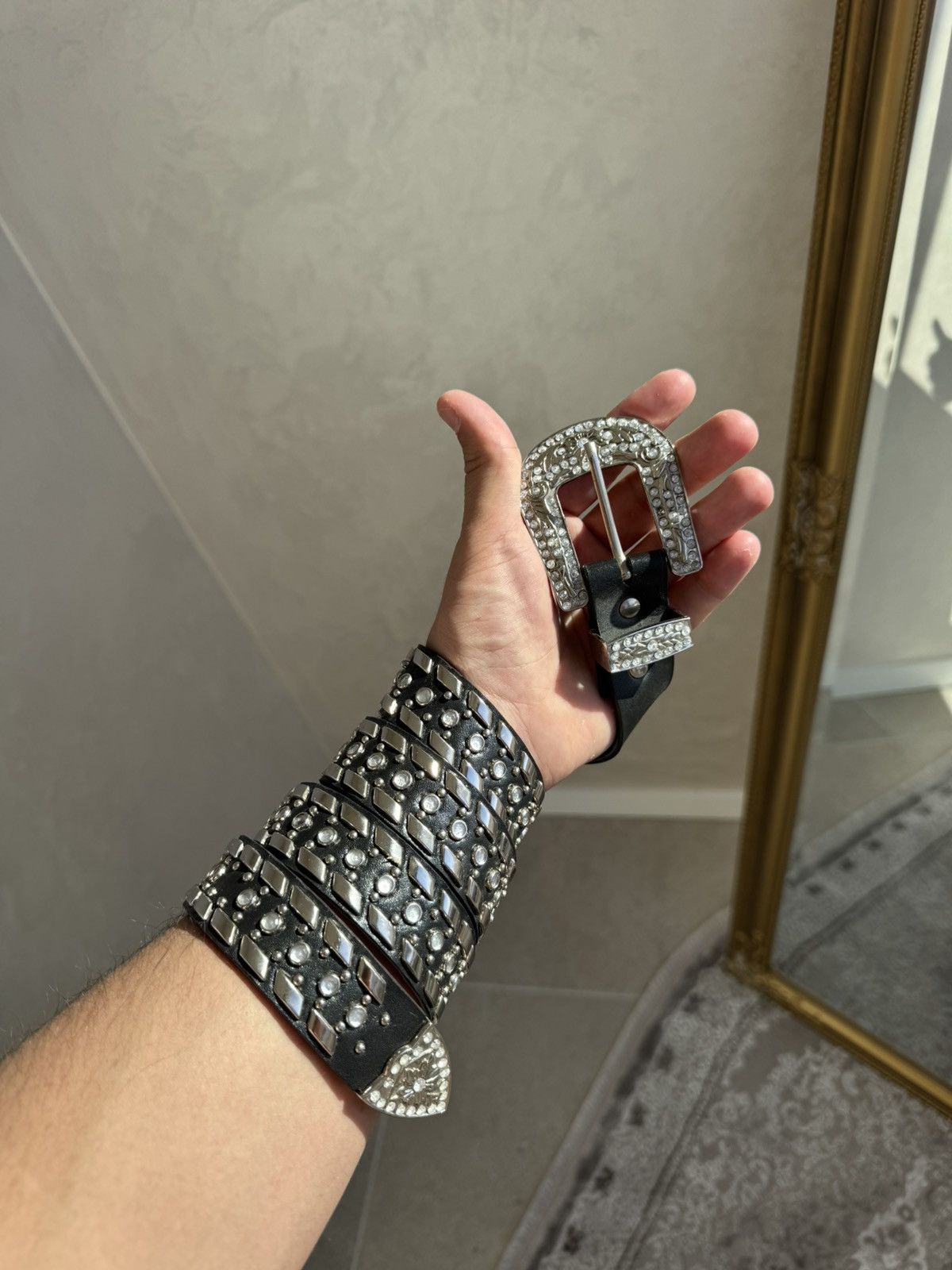 Number (N)ine SS06 Number (N)ine Crystal Studded Leather Belt