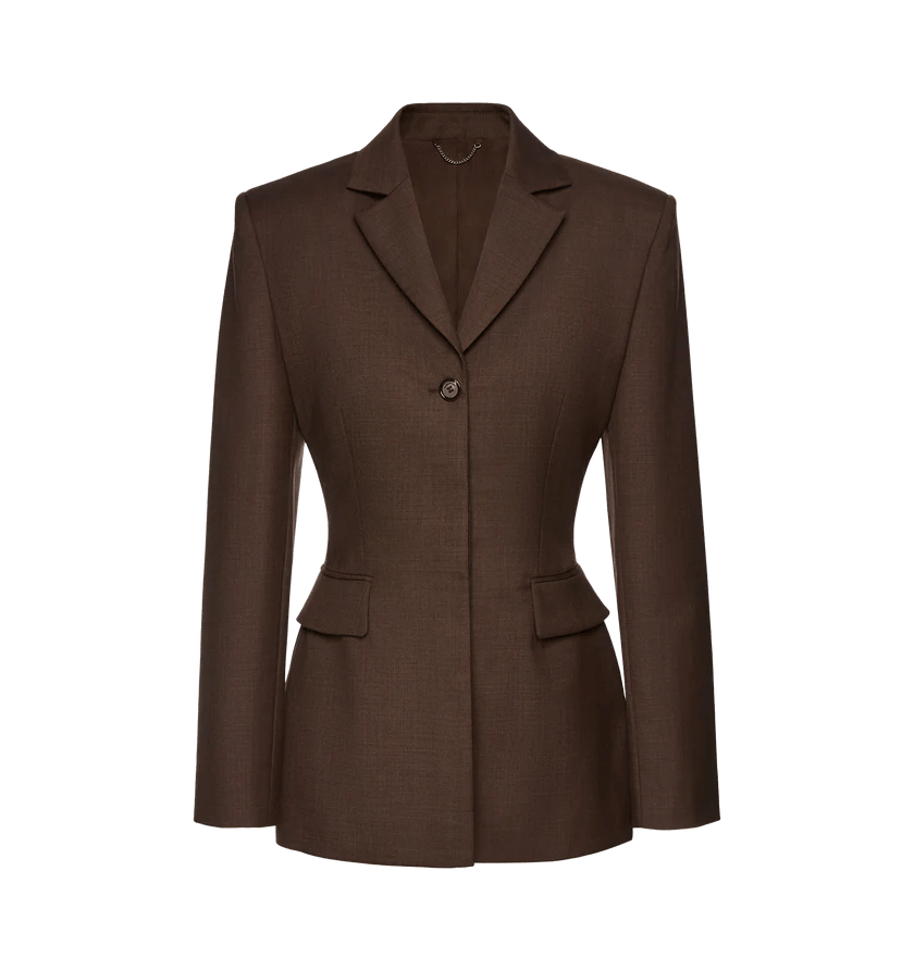 Magda Butrym o1h1sh11225 Wool Hourglass Blazer in Brown Size XS / US 0-2 / IT 36-38 - 1 Thumbnail