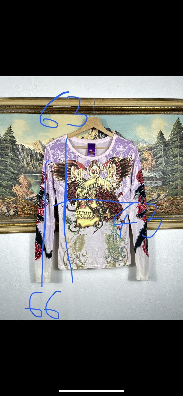 Christian Audigier × Ed Hardy × Vintage Christian Audigier Retro 00s Loose Tee Sweatshirt Cyber Size XS / US 0-2 / IT 36-38 - 10 Thumbnail