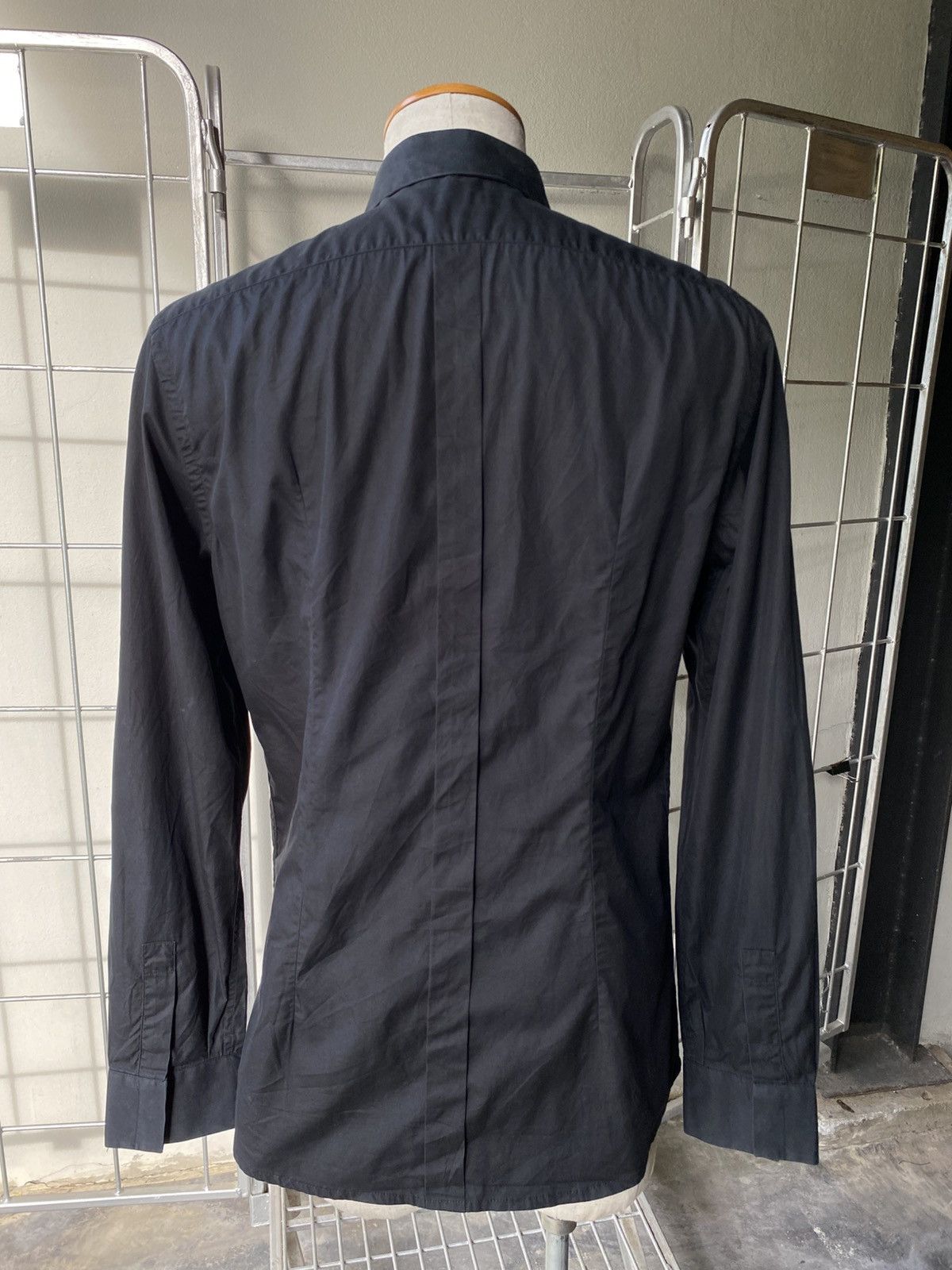Dolce & Gabbana DOLCE & GABBANA Men black long-sleeved shirt, formal style Size US XXS / EU 40 - 11 Thumbnail
