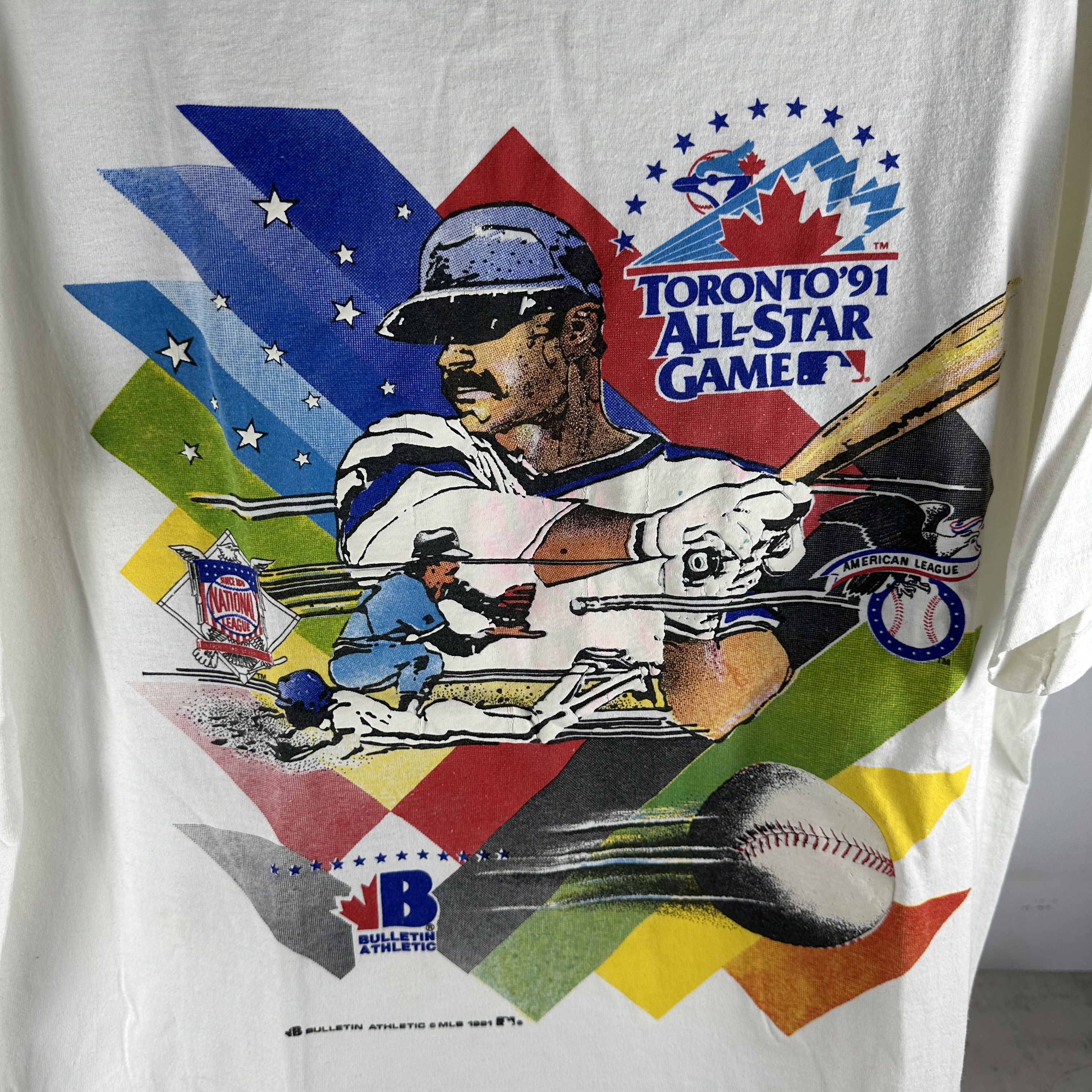 Vintage 1991 MLB Toronto All-star Game Bulletin Athletic T-shirt Size US XL / EU 56 / 4 - 2 Thumbnail