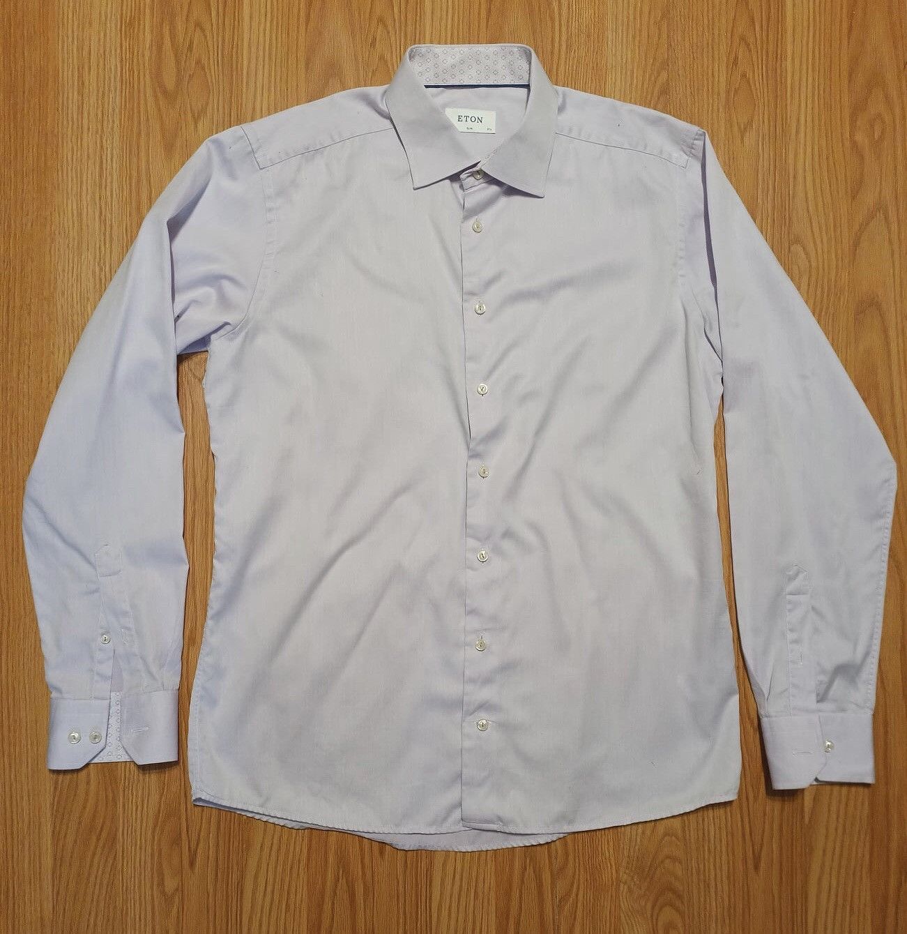 Eton ETON Sweden Light Purple Mens Slim Shirt Size 17.5 / 44 Size 44S - 1 Thumbnail