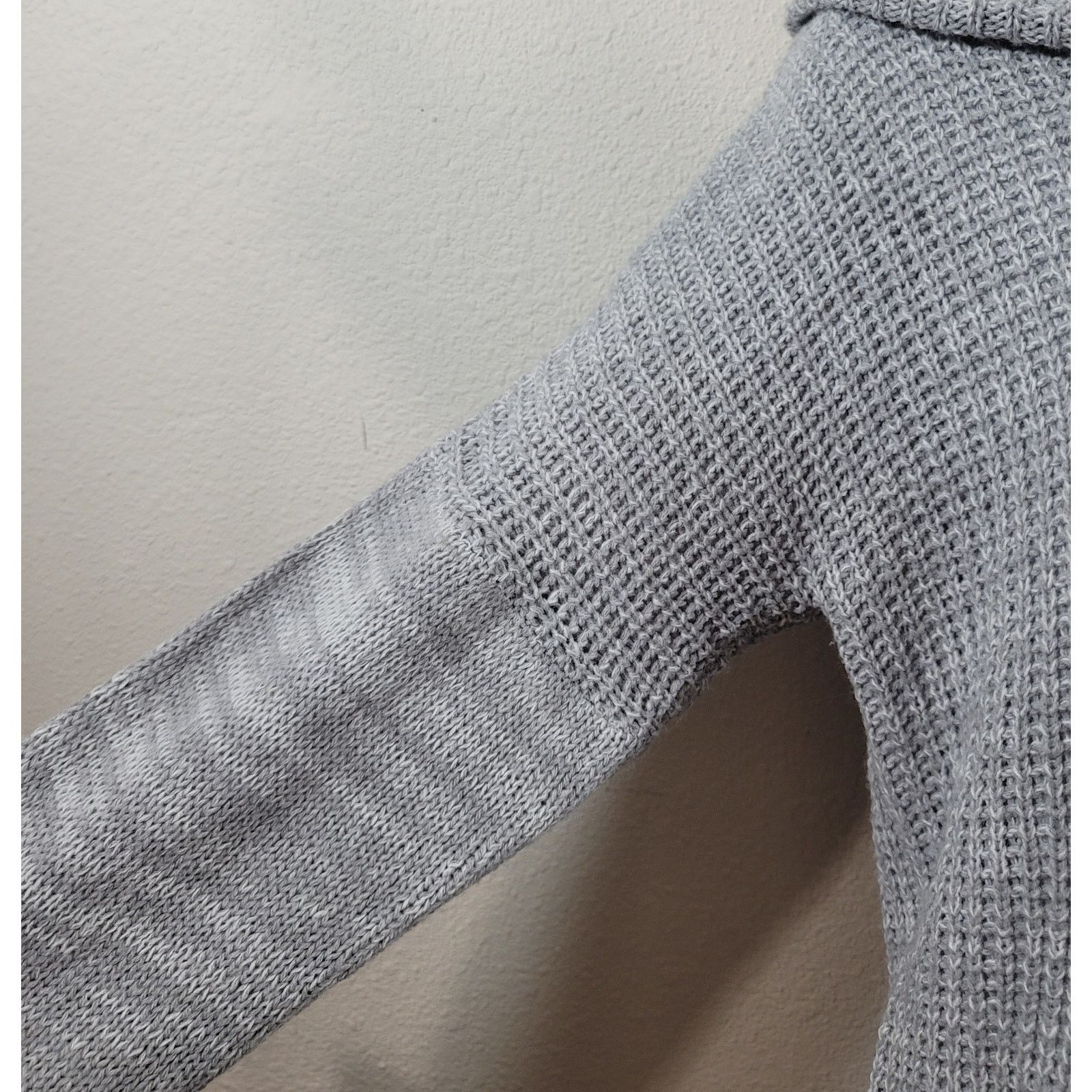Other Planet Gold Gray Waffle Knit Drawstring Cowl Neck Sweater L Size L / US 10 / IT 46 - 2 Thumbnail