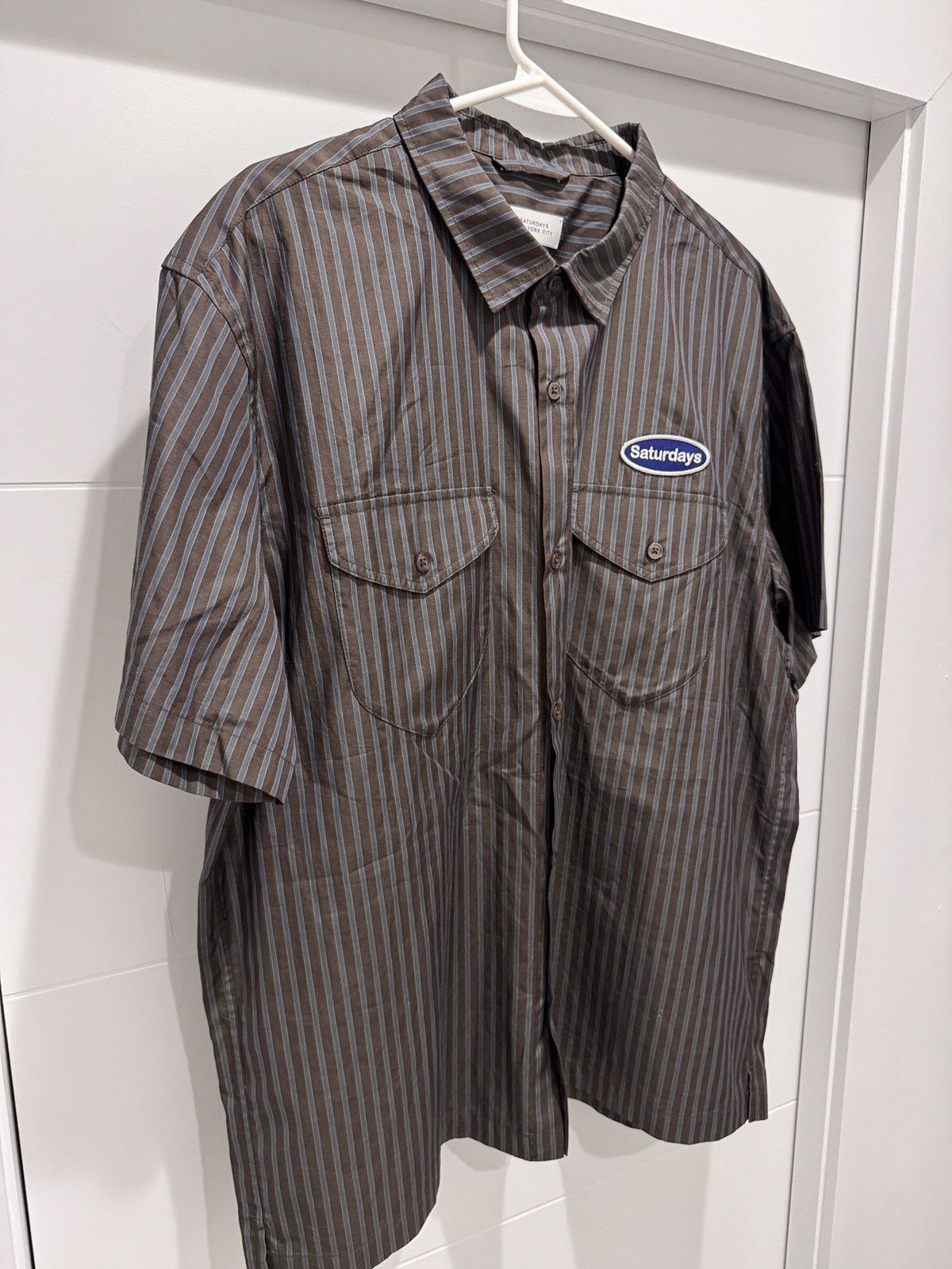 Saturdays NYC Saturdays NYC Brown Bruce Shirt Button Up Short Sleeve sz XL Size US XL / EU 56 / 4 - 2 Thumbnail