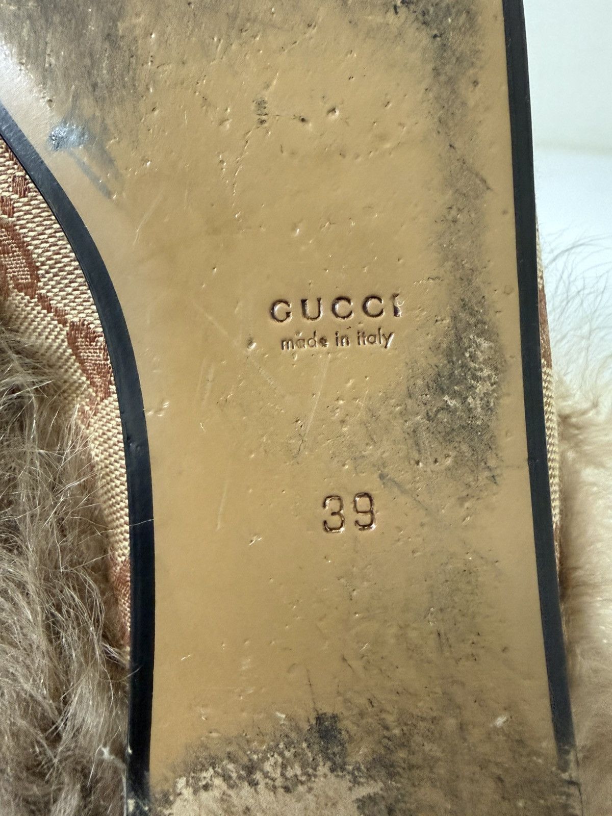 Gucci Gucci Princetown Fur-lined GG Canvas Loafers Size US 9 / IT 39 - 8 Thumbnail