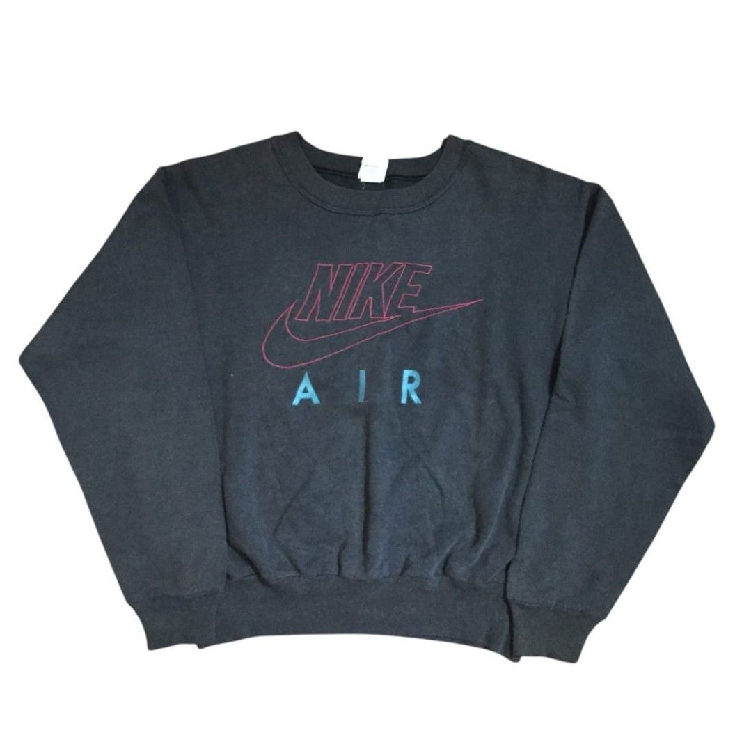 Nike Vintage 90s Faded Nike Air Embroidered Sweatshirts Size US L / EU 52-54 / 3 - 1 Thumbnail