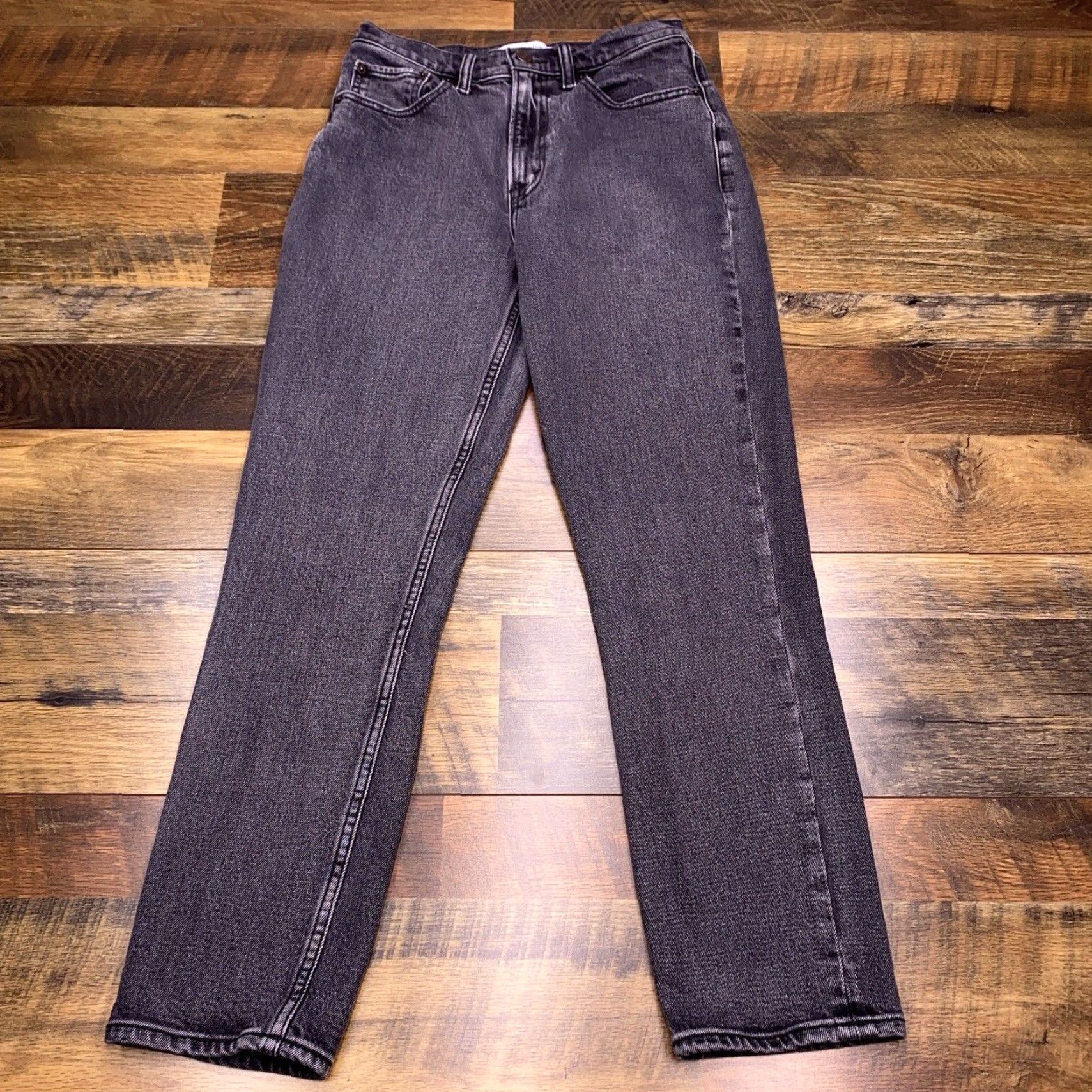 Abercrombie & Fitch Abercrombie & Fitch Jeans Mom 25 Black High Rise Stretch Denim Regular 5-Pocket Vintage No Mens Women Girls? Size 42" / US 20 - 2 Thumbnail