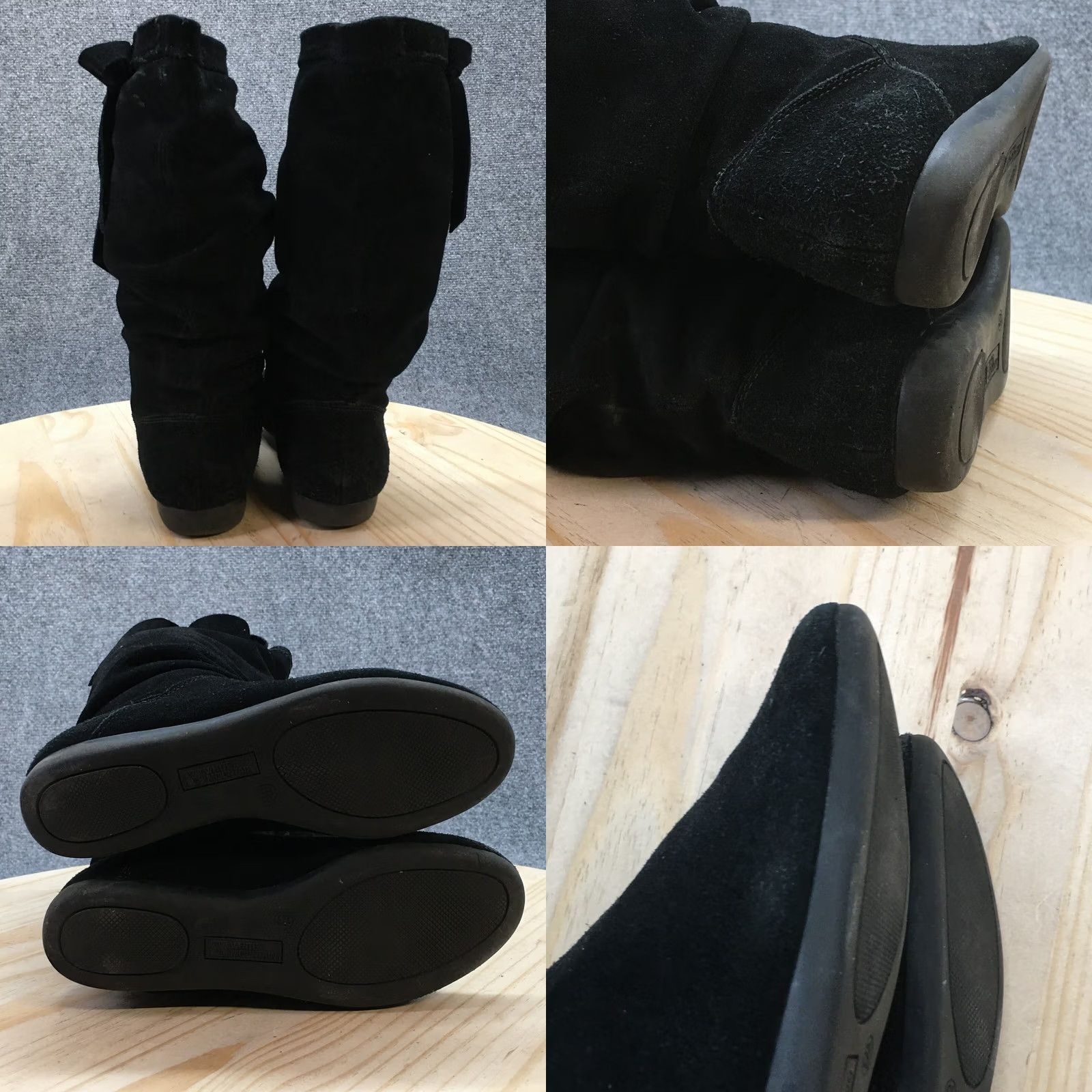 Vintage White Mountain Boots Womens Slouch Mid-Calf Black Leather 6.5 M Flat Heel Casual Autumn Winter W11509Z Mens Womens Boys Girls Size US 7 / IT 37 - 8 Thumbnail