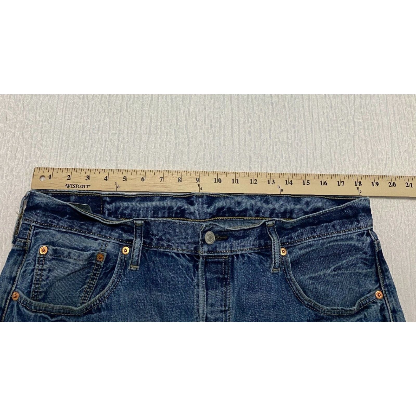 Levi's Levi's 501 Jeans Men Regular Straight Denim Blue 36x32 Button Fly 5-Pocket WC: Levi's Logo Cotton Denim Rise High Size US 36 / EU 52 - 7 Thumbnail