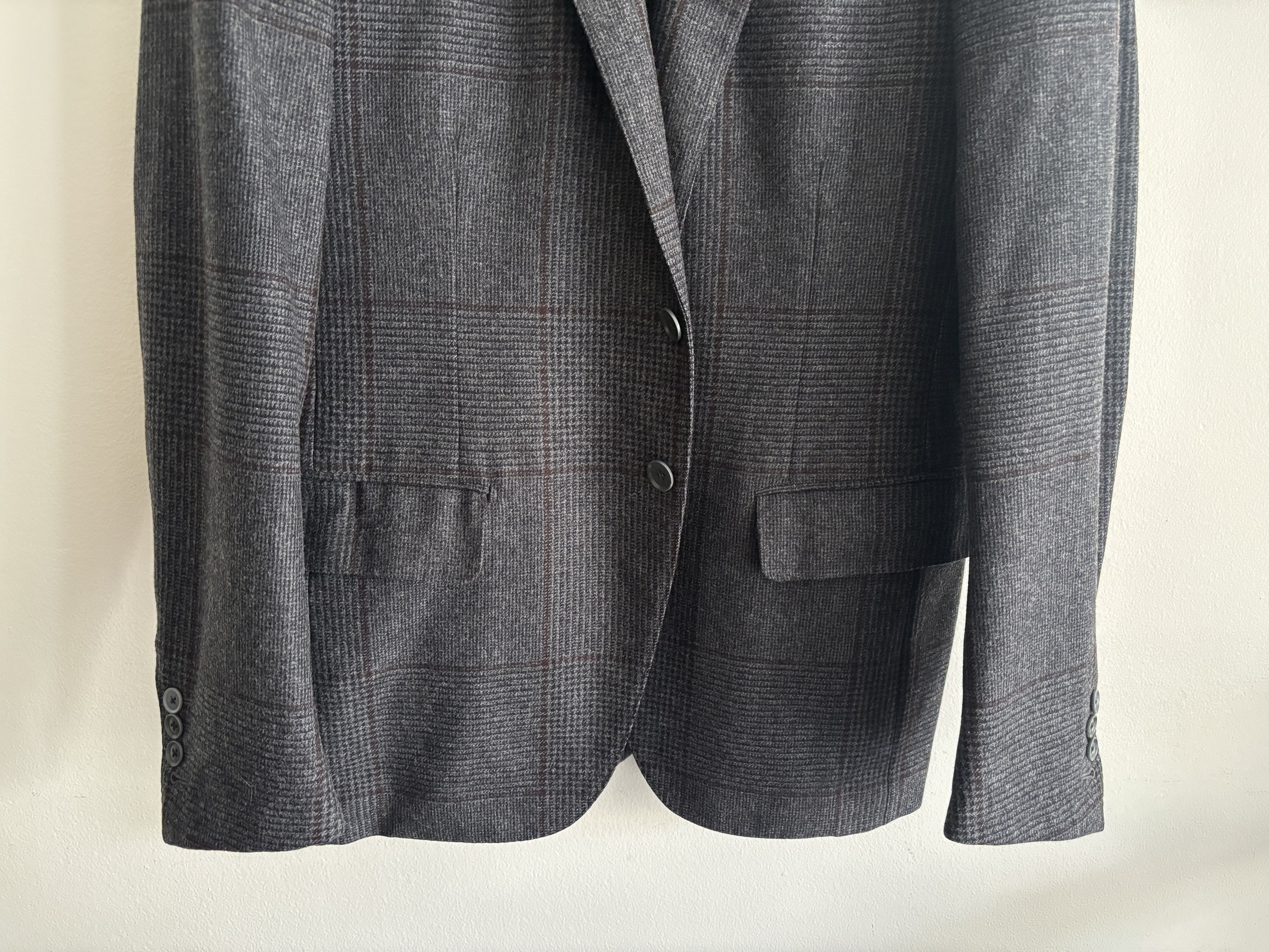 Eidos Napoli $1800 3 roll 2 Unlined Prince of Wales Check Sport Coat Size 42R - 3 Thumbnail