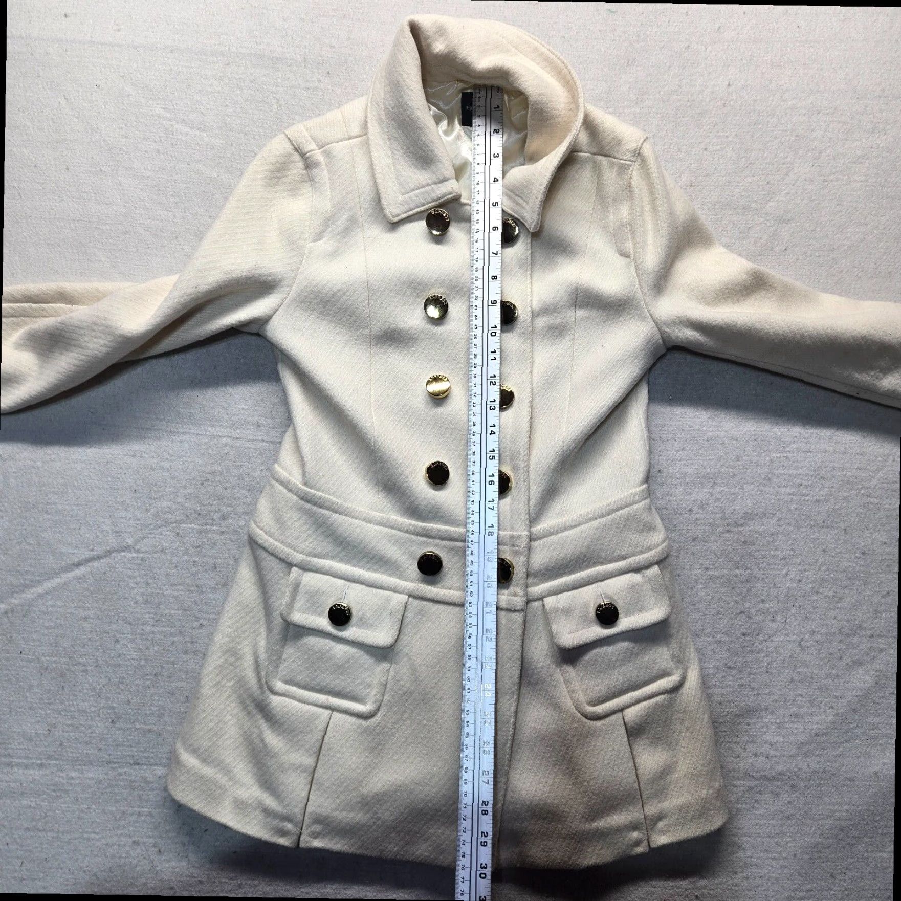 Express Express Women's Beige Trench Coat Jacket Wool Blend Small S Size S / US 4 / IT 40 - 7 Thumbnail