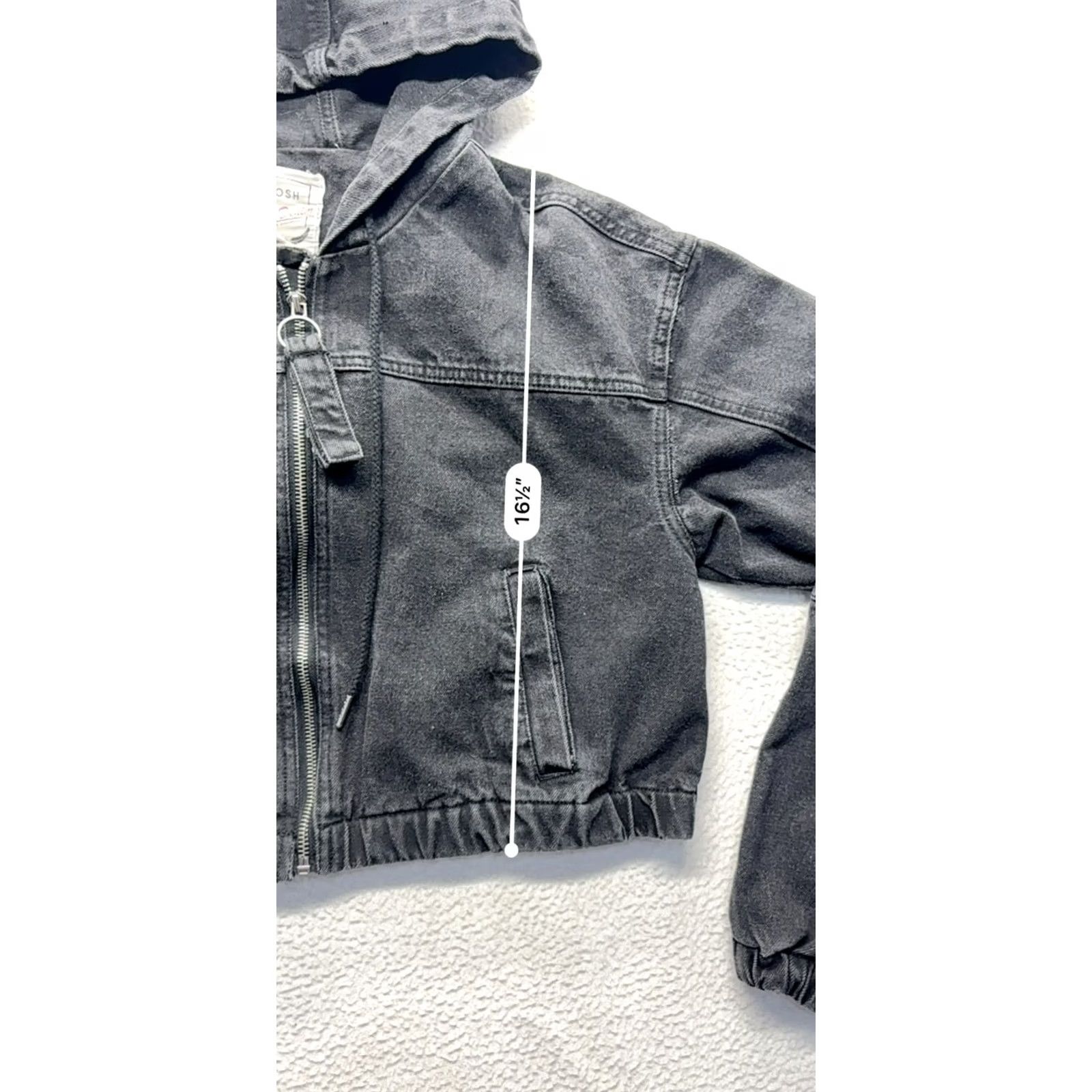 Denime Stoosh Cropped Black Denim Jacket Womens S Hoodie Jacket? Size 28" / US 6 / IT 42 - 6 Thumbnail