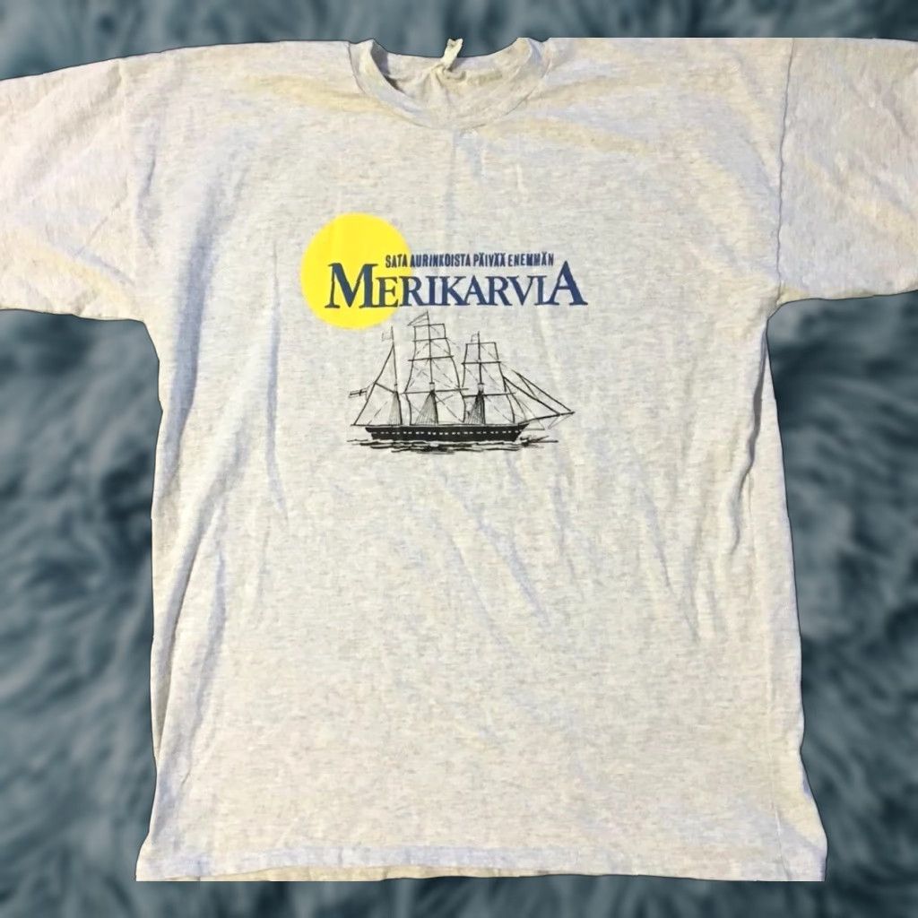 Vintage VINTAGE Merikarvia Finland Sailing Shirt XL Gray T-Shirt Men Nautical Beach Fishing Yachting Sea USA 90s 80s Retro Logo Size US XL / EU 56 / 4 - 1 Thumbnail