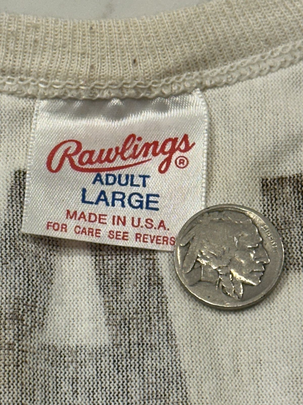 NFL × Vintage Rawlings 1980s NFL Cleveland Browns Jersey Shirt Radio Fan Size US L / EU 52-54 / 3 - 7 Thumbnail