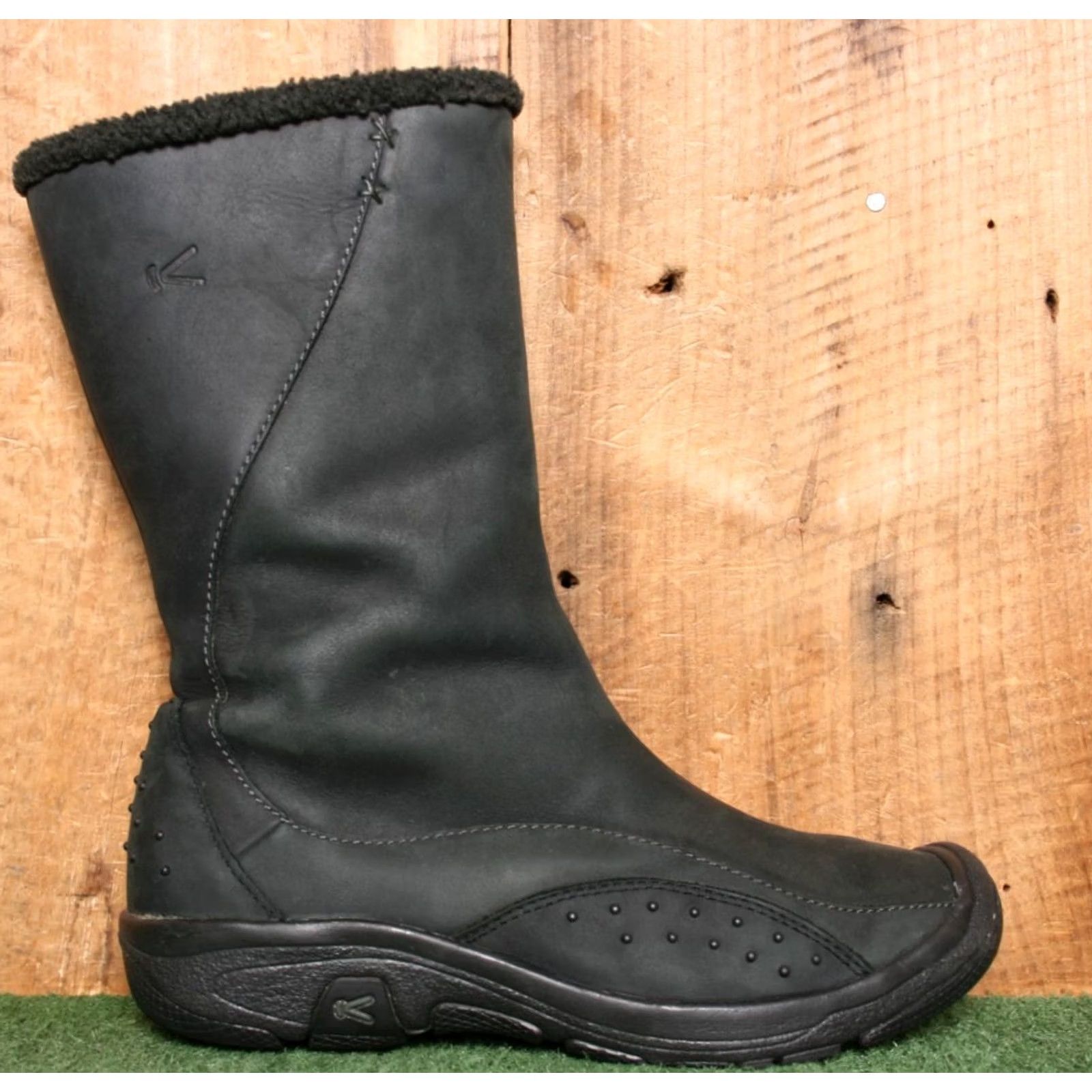 KEEN KEEN Stockholm Black Leather Fleece Lined Mid-Calf Winter Boots Sz 8.5 Women Riding Boot Size M / US 6-8 / IT 42-44 - 2 Thumbnail