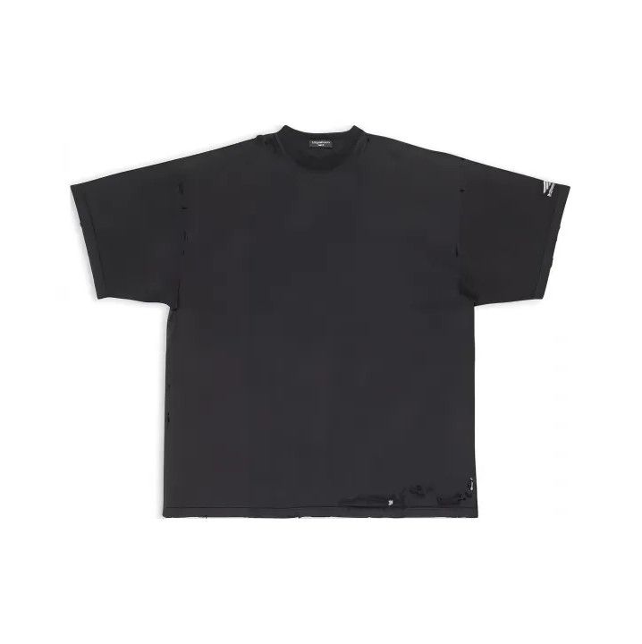 Balenciaga Balenciaga Repaired Series Black Distressed Tee Size US M / EU 48-50 / 2 - 1 Thumbnail