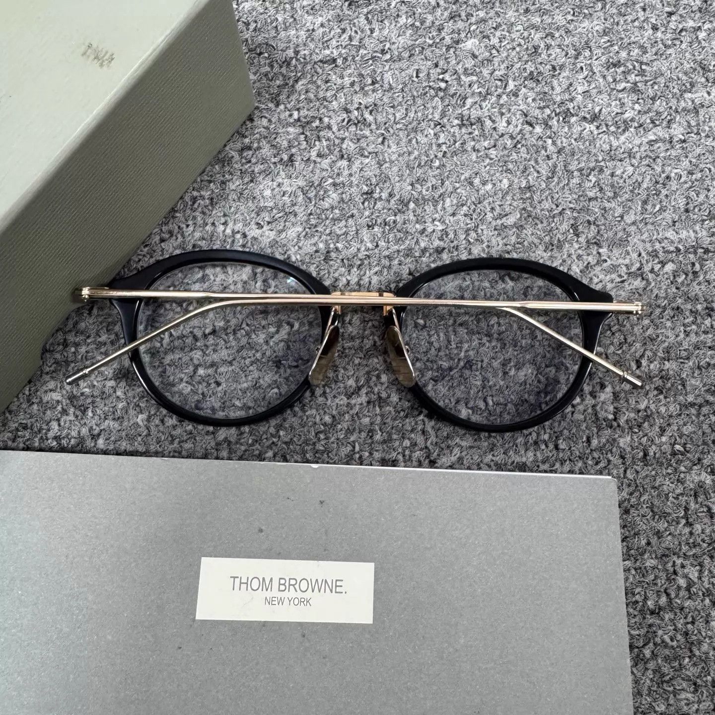 Thom Browne Thom Browne TB-011 49 Black Gold 98 New Eyeglasses Size ONE SIZE - 3 Thumbnail