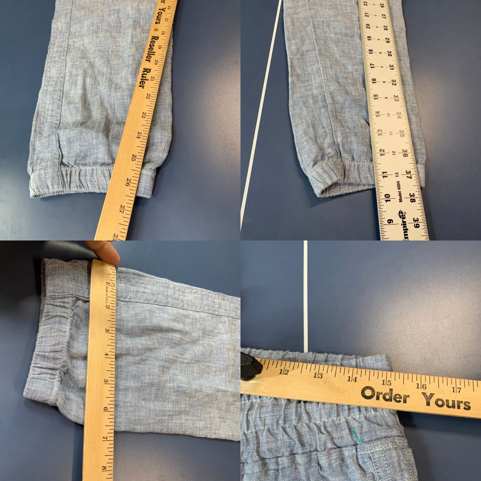 Athleta VINTAGE Athleta Cabo Linen Jogger Womens 6 Blue Elastic Waist Pockets Drawstring 30x26.5 Size 28" / US 6 / IT 42 - 8 Thumbnail