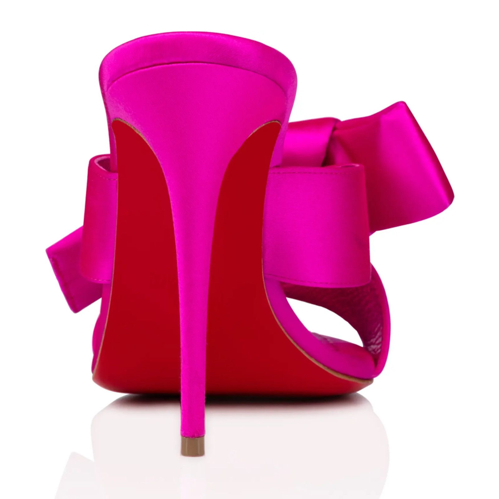 Christian Louboutin Matricia 100 Holly Pink Satin Backless Sandal Heel Pump 36 Size US 6 / IT 36 - 10 Thumbnail