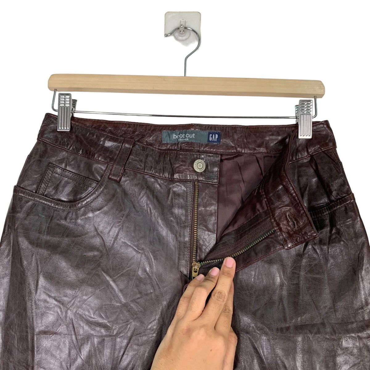 Gap Y2K Fall 00 GAP Bootcut Leather Pant #0051-C4 Size US 28 / EU 44 - 11 Thumbnail