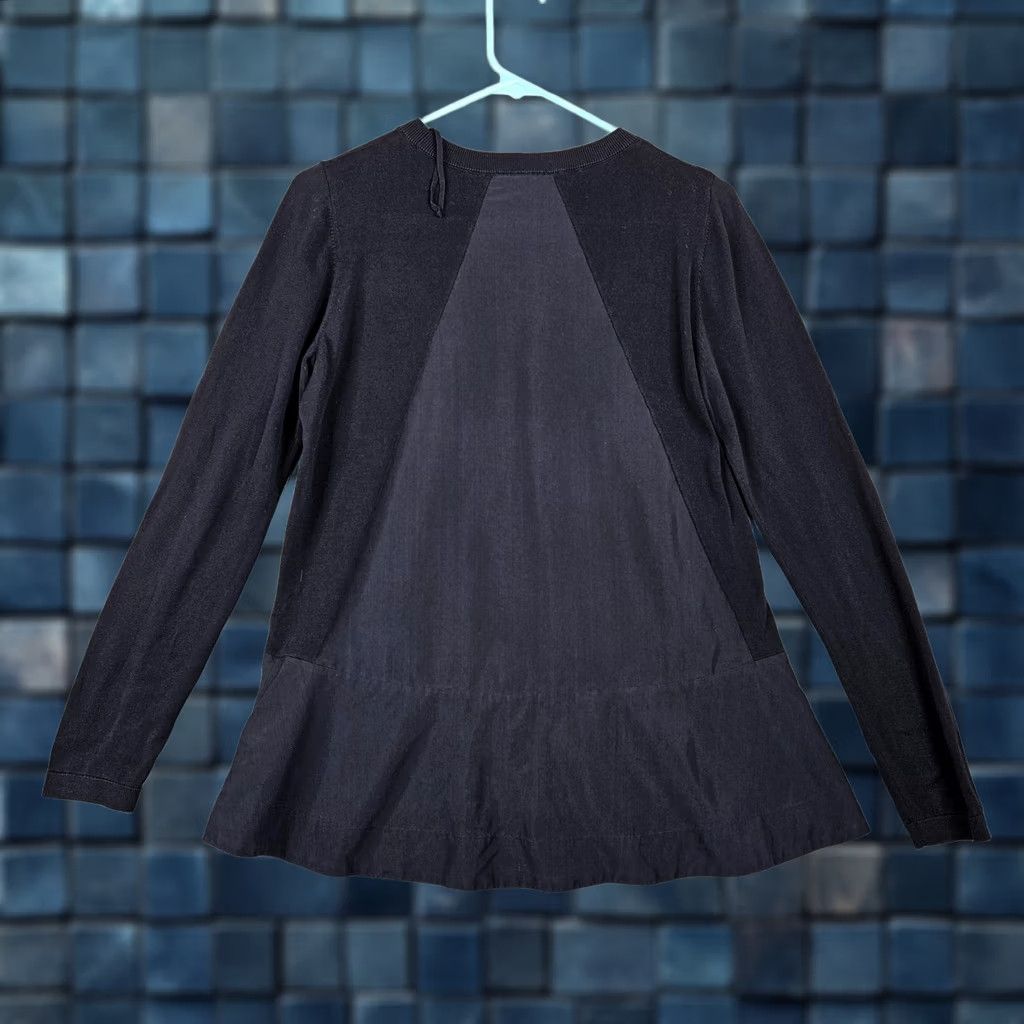Cos COS Blouse Shirt Women Long Sleeve Knit Woven Mixed Navy Blue Size S Comfort All Seasons Fall Spring Summer Winter Regular Fit Size S / US 4 / IT 40 - 1 Thumbnail