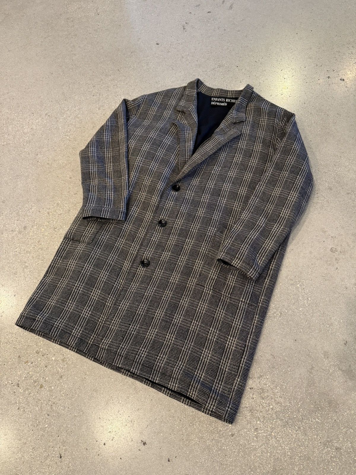 Enfants Riches Deprimes ERD Prozac Memories Checkered Printed Wool Coat Size US L / EU 52-54 / 3 - 9 Thumbnail