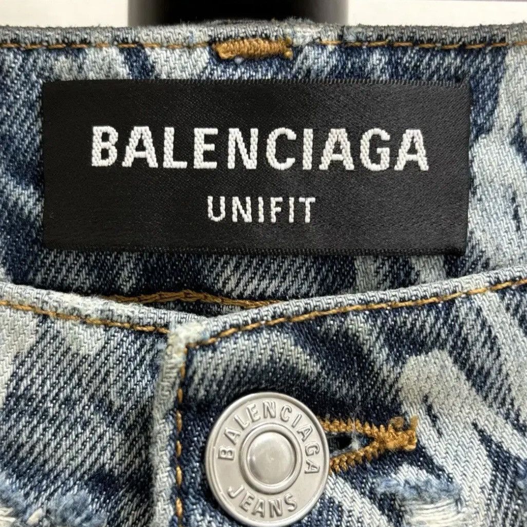 Balenciaga Balenciaga Script Allover Denim Pants Size US 30 / EU 46 - 3 Thumbnail
