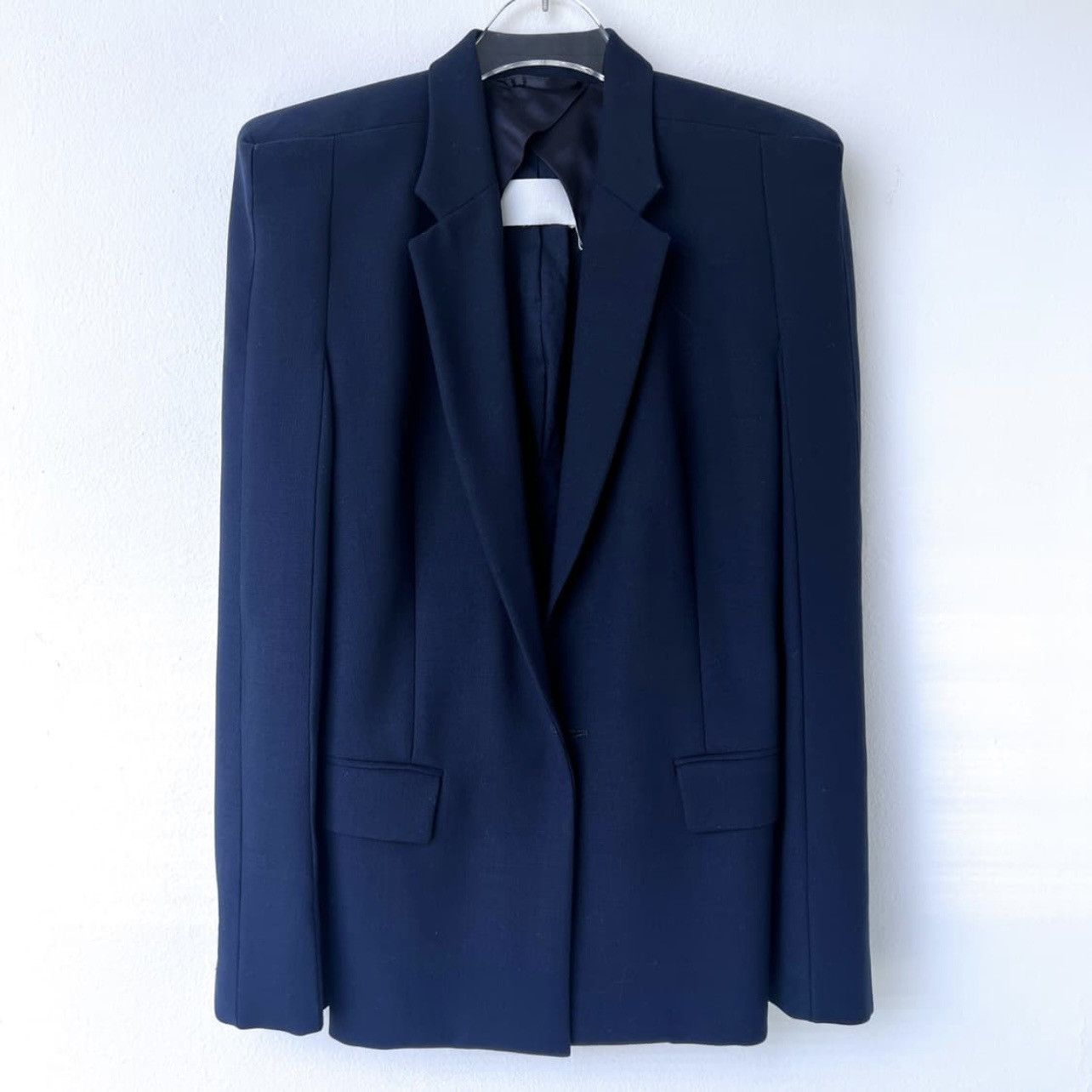 Maison Margiela Margiela Navy Power Shoulder Jacket Size S / US 4 / IT 40 - 6 Thumbnail