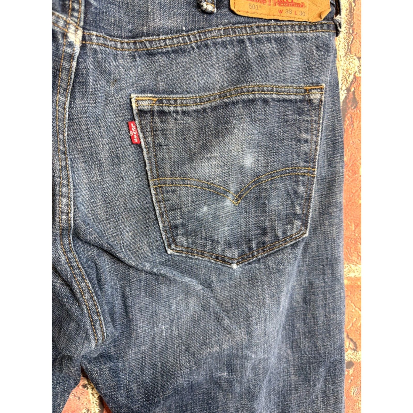 Levi's Levi's Men's 501 Original Straight Jeans Dark Wash 38x30 Denim Cotton Button 38 Regular Blue Inseam 30 Men Size US 38 / EU 54 - 5 Thumbnail