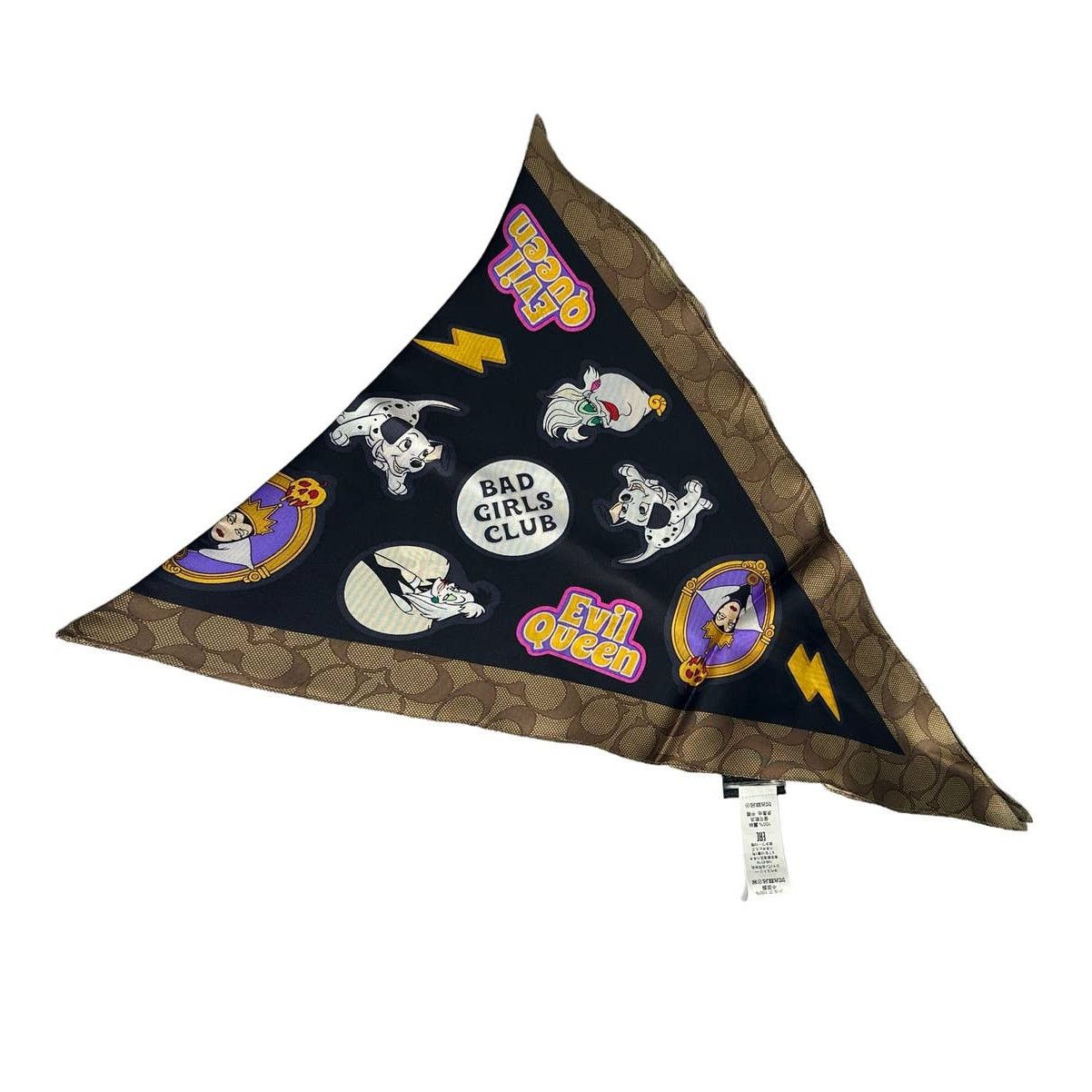 Coach Coach Disney Signature Villains Print Silk Diamond Scarf Size ONE SIZE - 2 Thumbnail